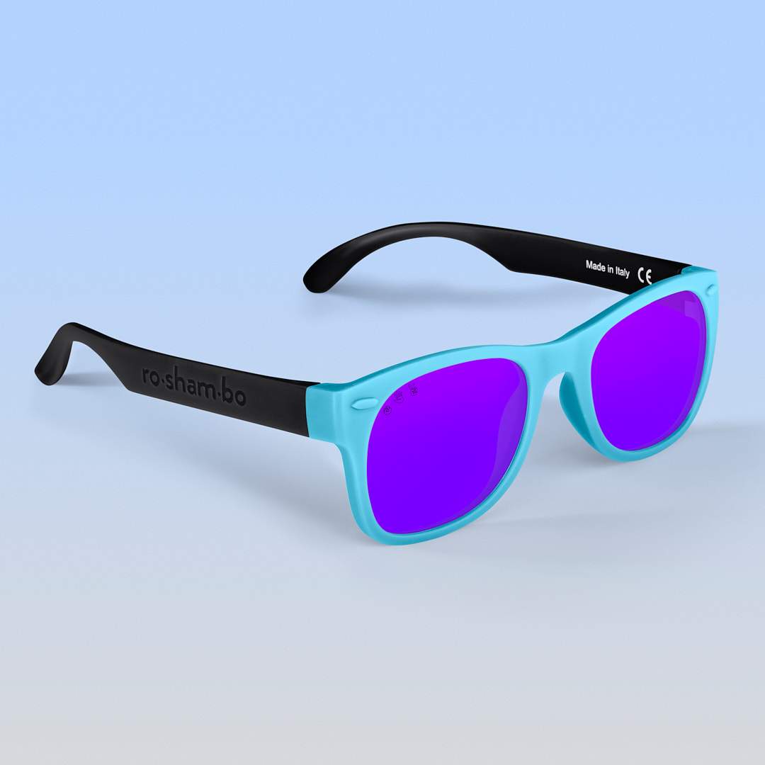 Thundercat Shades | Baby Polarized Mirrored (Purple) Lens Black & Teal Combo Frame | Playroom Avenue