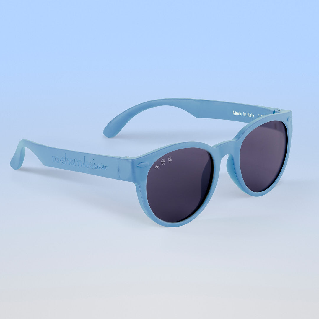Skywalker Rounds | Junior Polarized Grey Lens Cloudy Blue Frame | Playroom Avenue