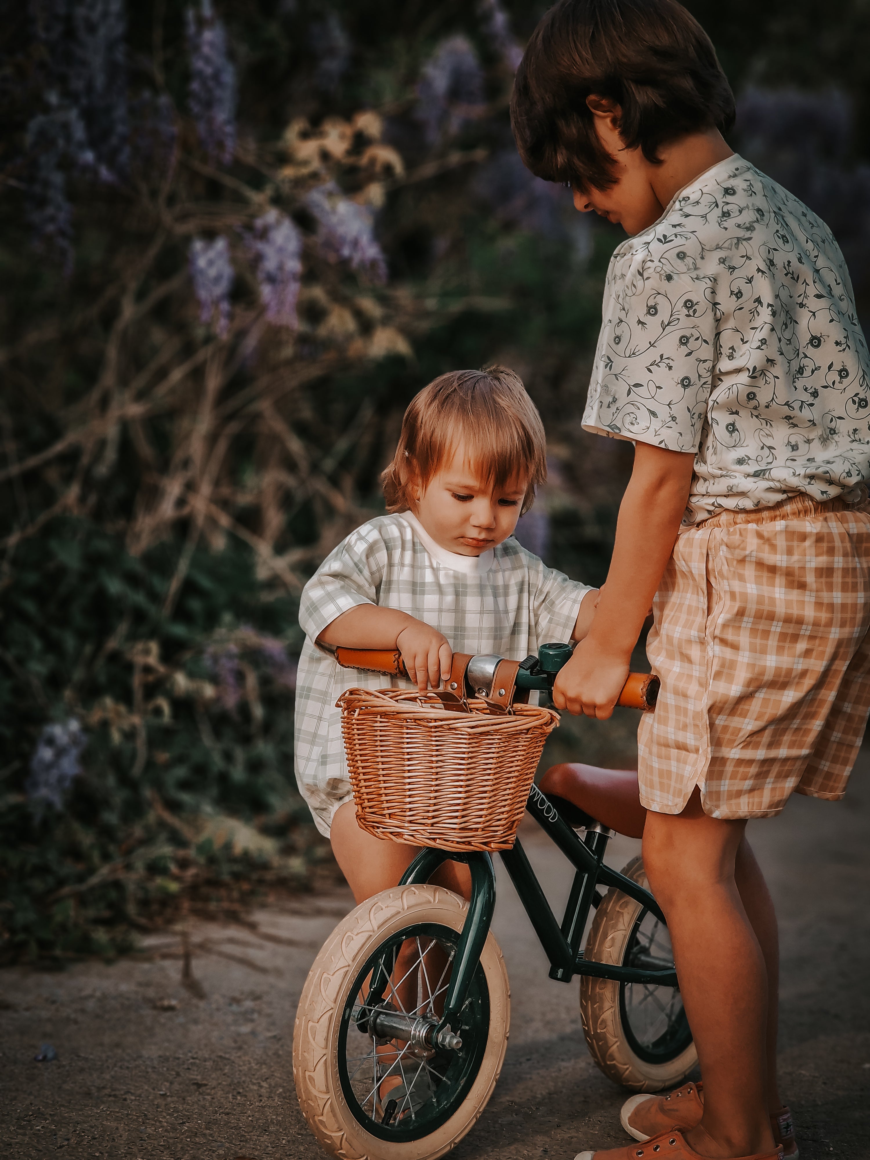 GRECH & CO. Swim Trunks | UPF + Recycled - Buckwheat Plaid | Playroom Avenue