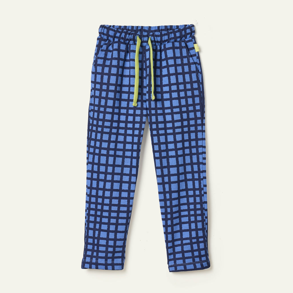 Mon Coeur Blue Grid Jogger | Playroom Avenue
