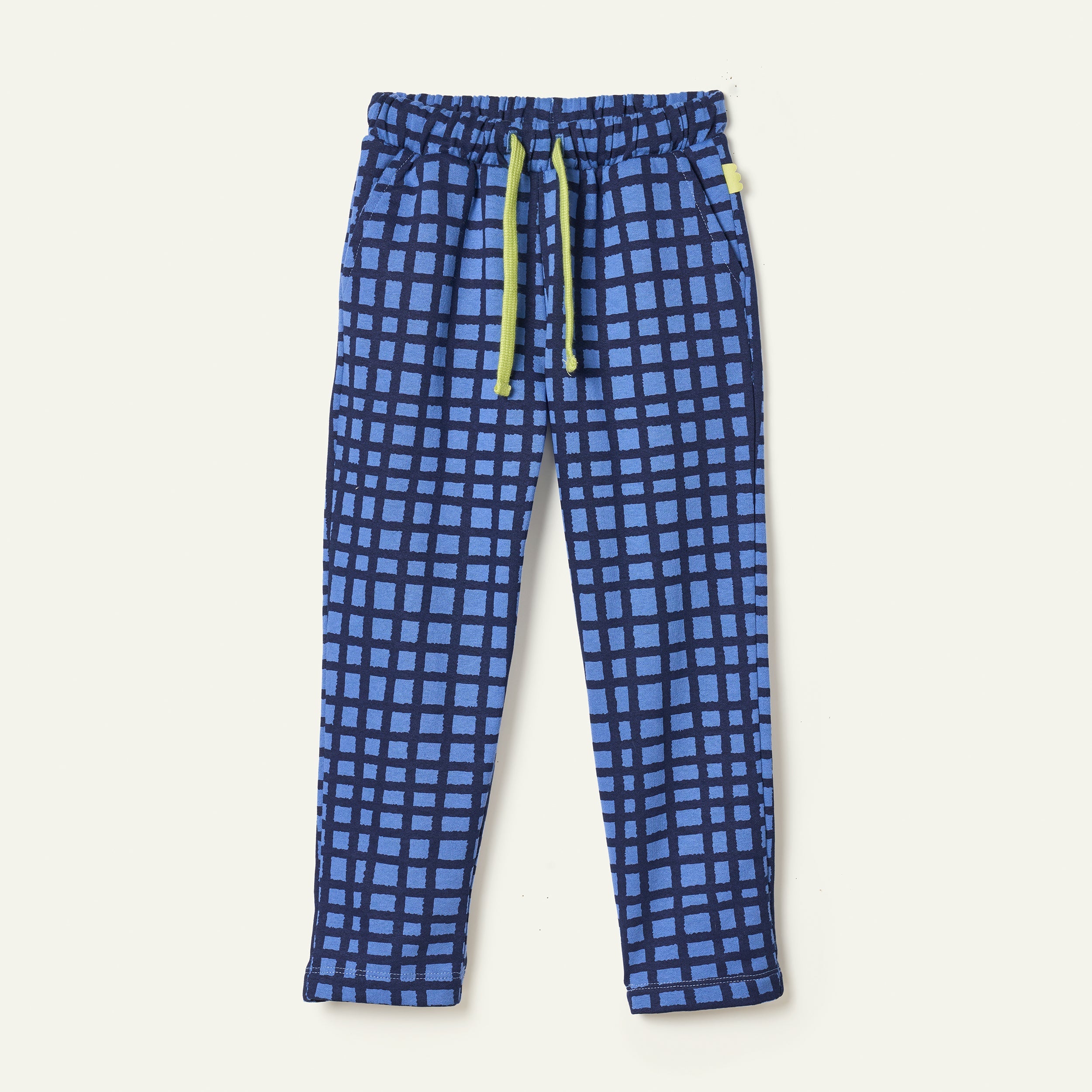 Mon Coeur Blue Grid Jogger | Playroom Avenue