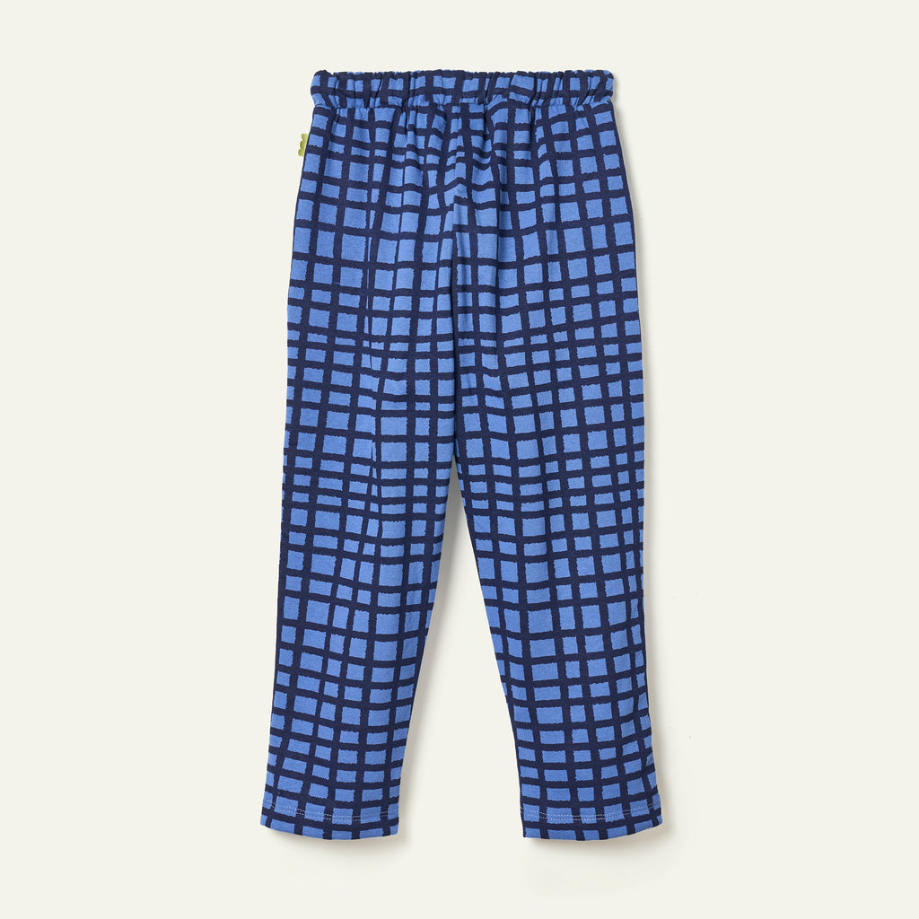 Mon Coeur Blue Grid Jogger | Playroom Avenue