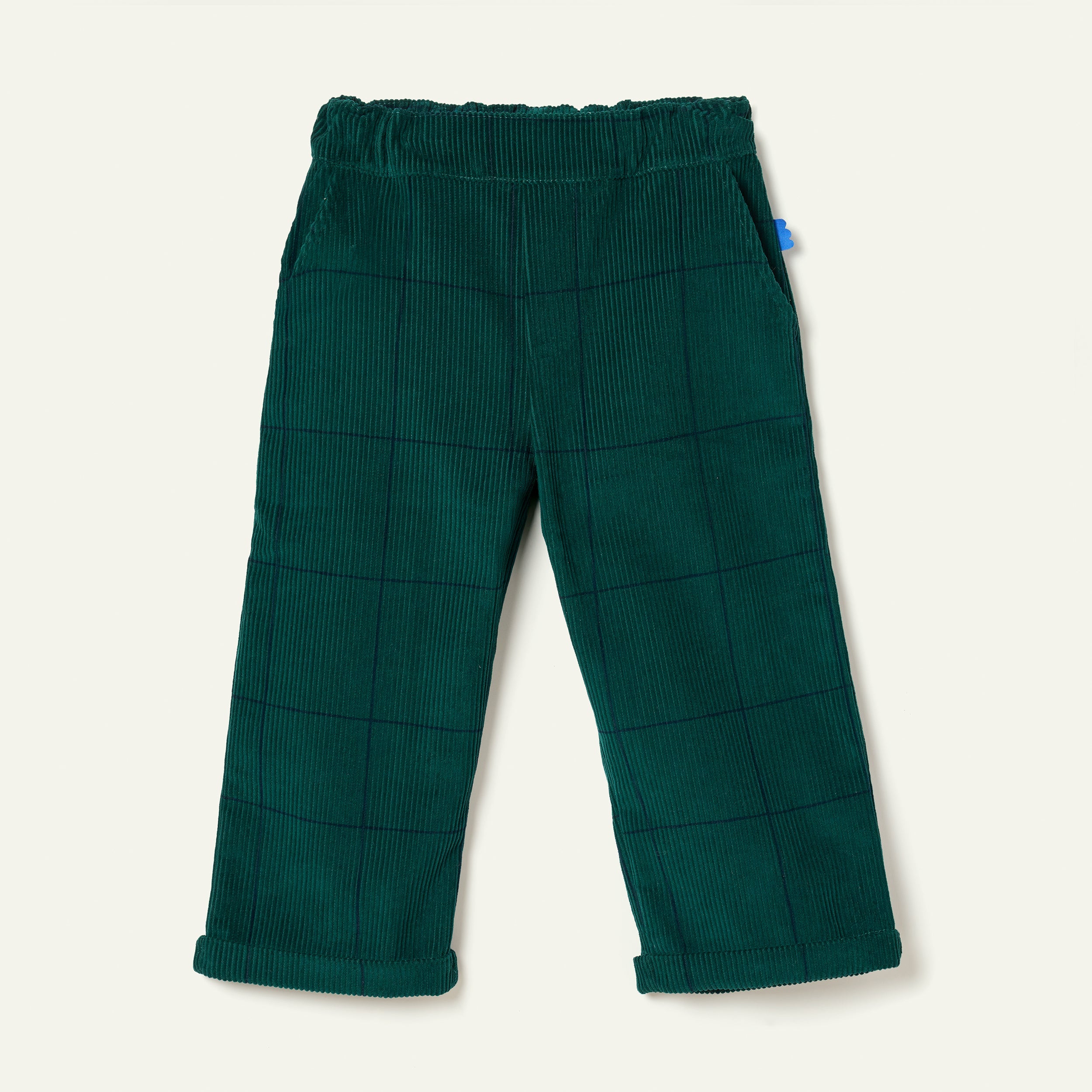 Mon Coeur Evergreen Grid Corduroy Pant | Playroom Avenue