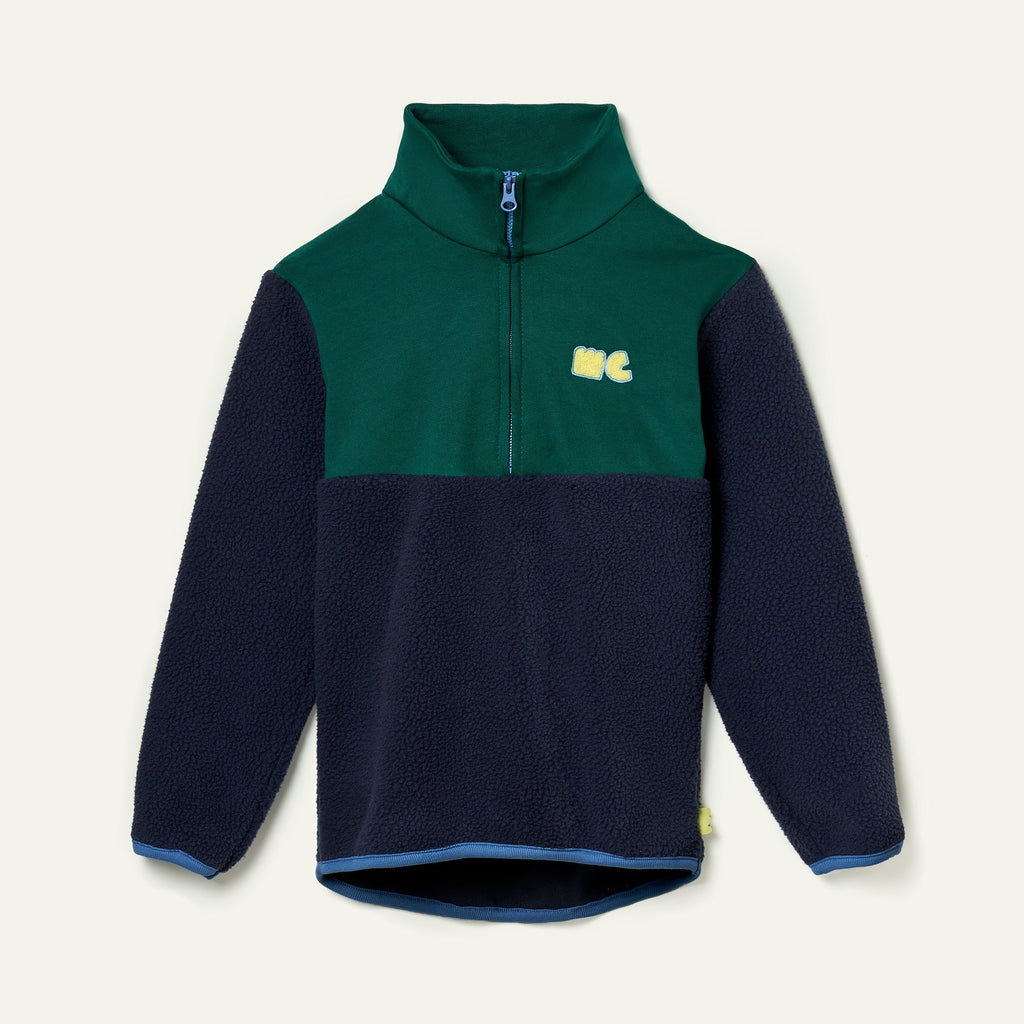 Mon Coeur Navy Sherpa Zip up | Playroom Avenue