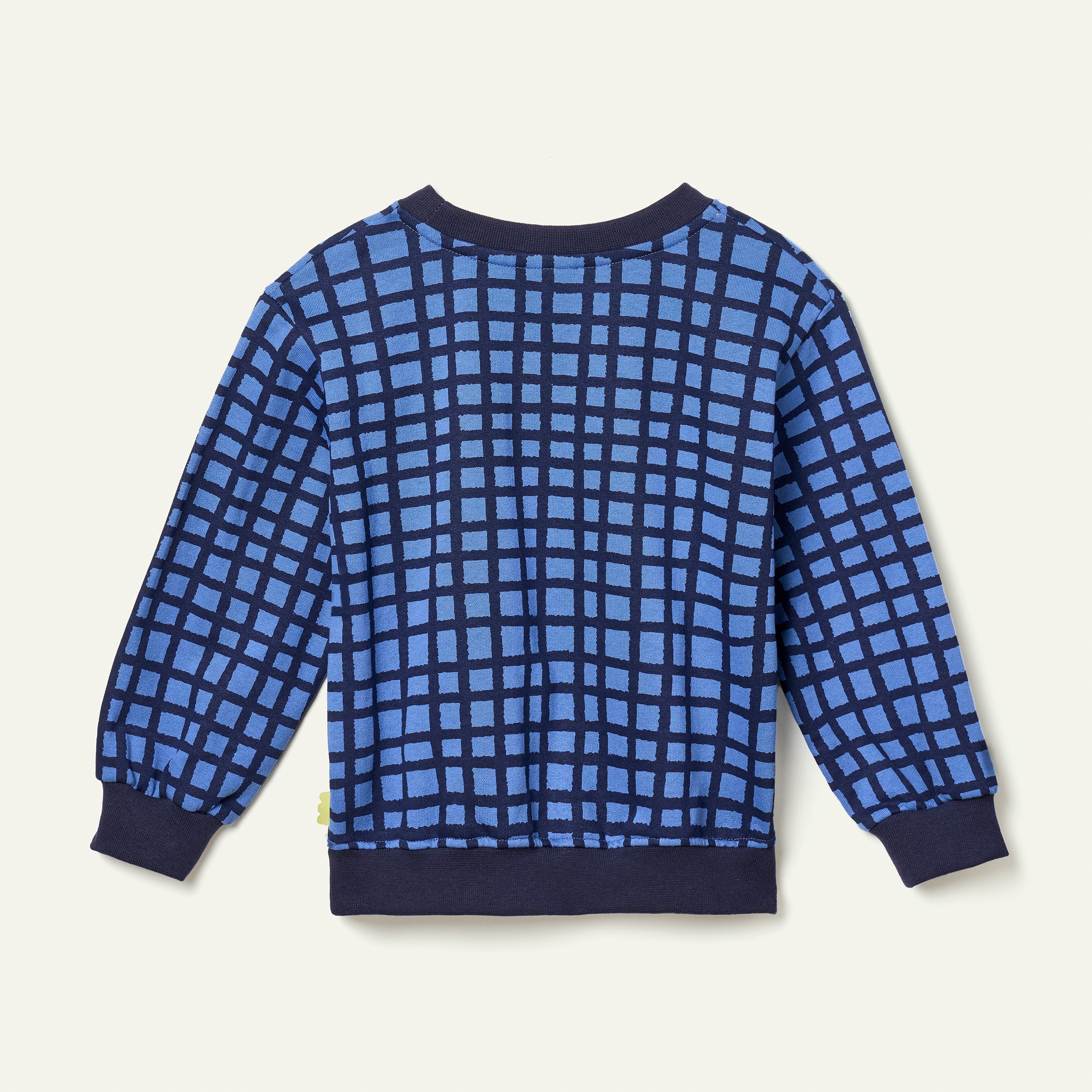 Mon Coeur Blue Grid Sweatshirt | Playroom Avenue
