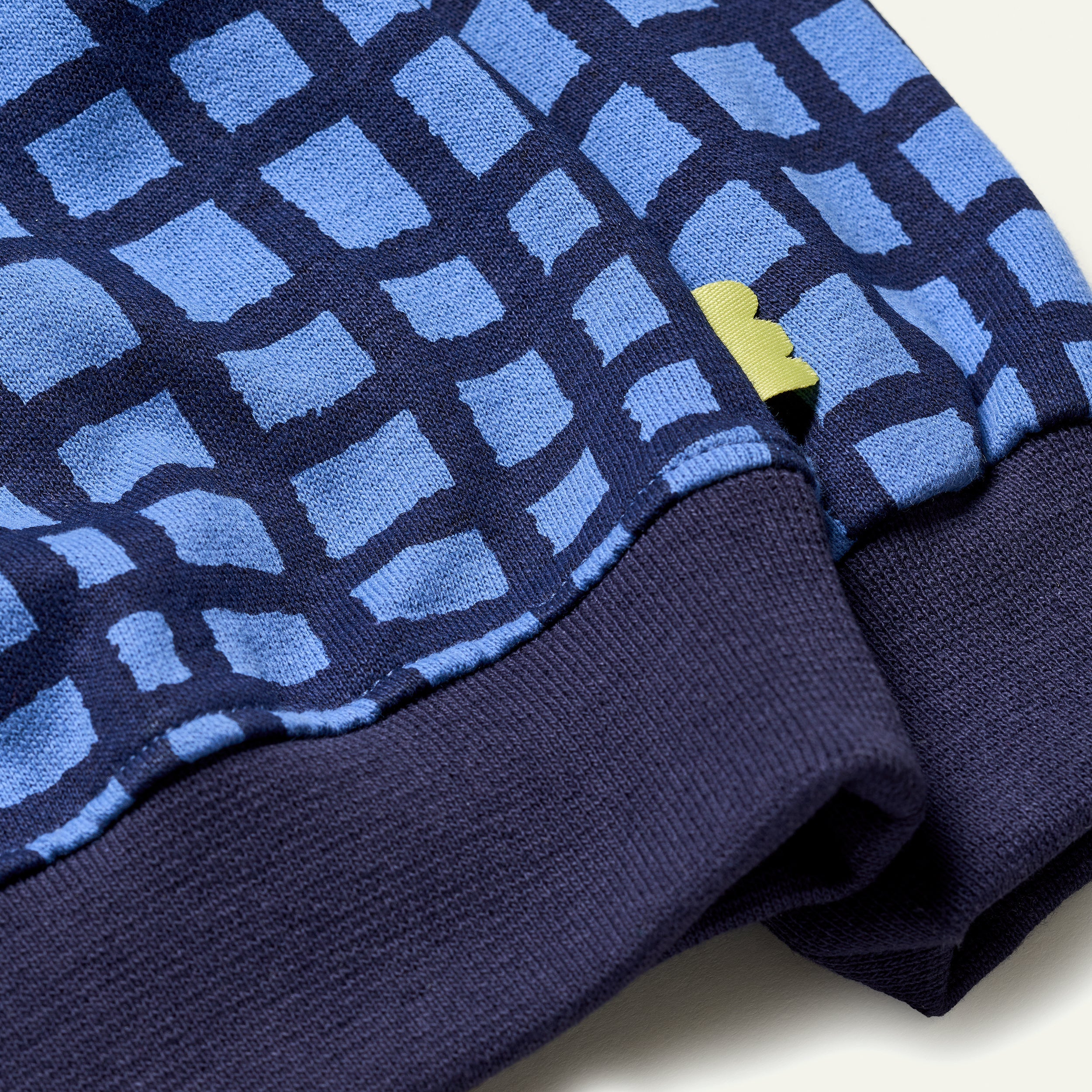 Mon Coeur Blue Grid Sweatshirt | Playroom Avenue