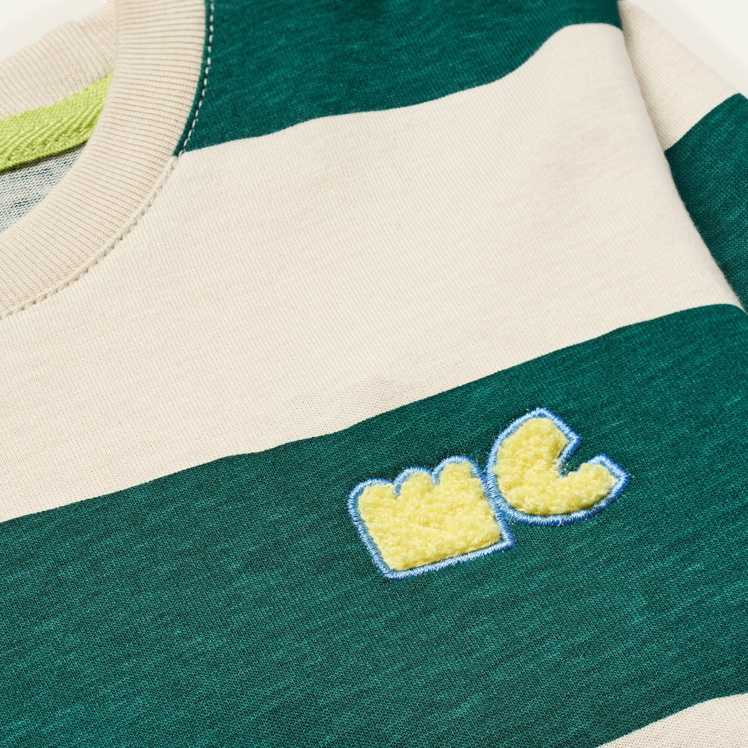 Mon Coeur Green Rugby Stripe T-Shirt | Playroom Avenue