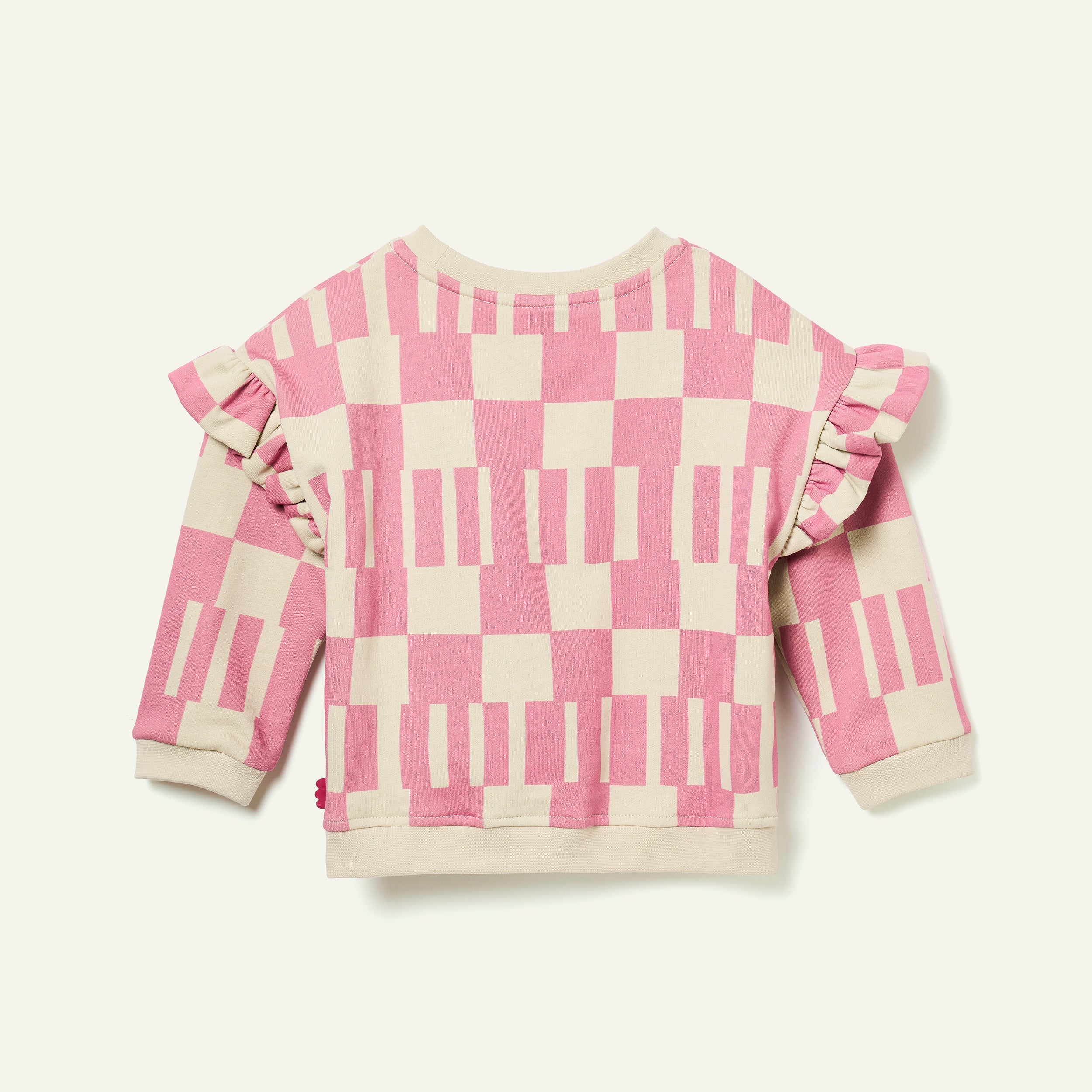 Mon Coeur Pink Block Ruffled Sweatshirt | Playroom Avenue