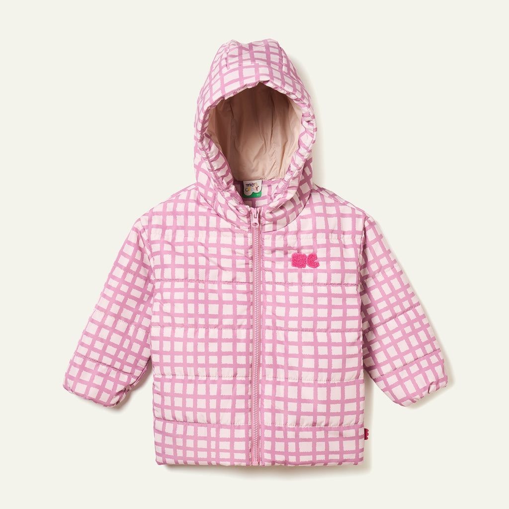 Mon Coeur Pink Grid Puffer | Playroom Avenue