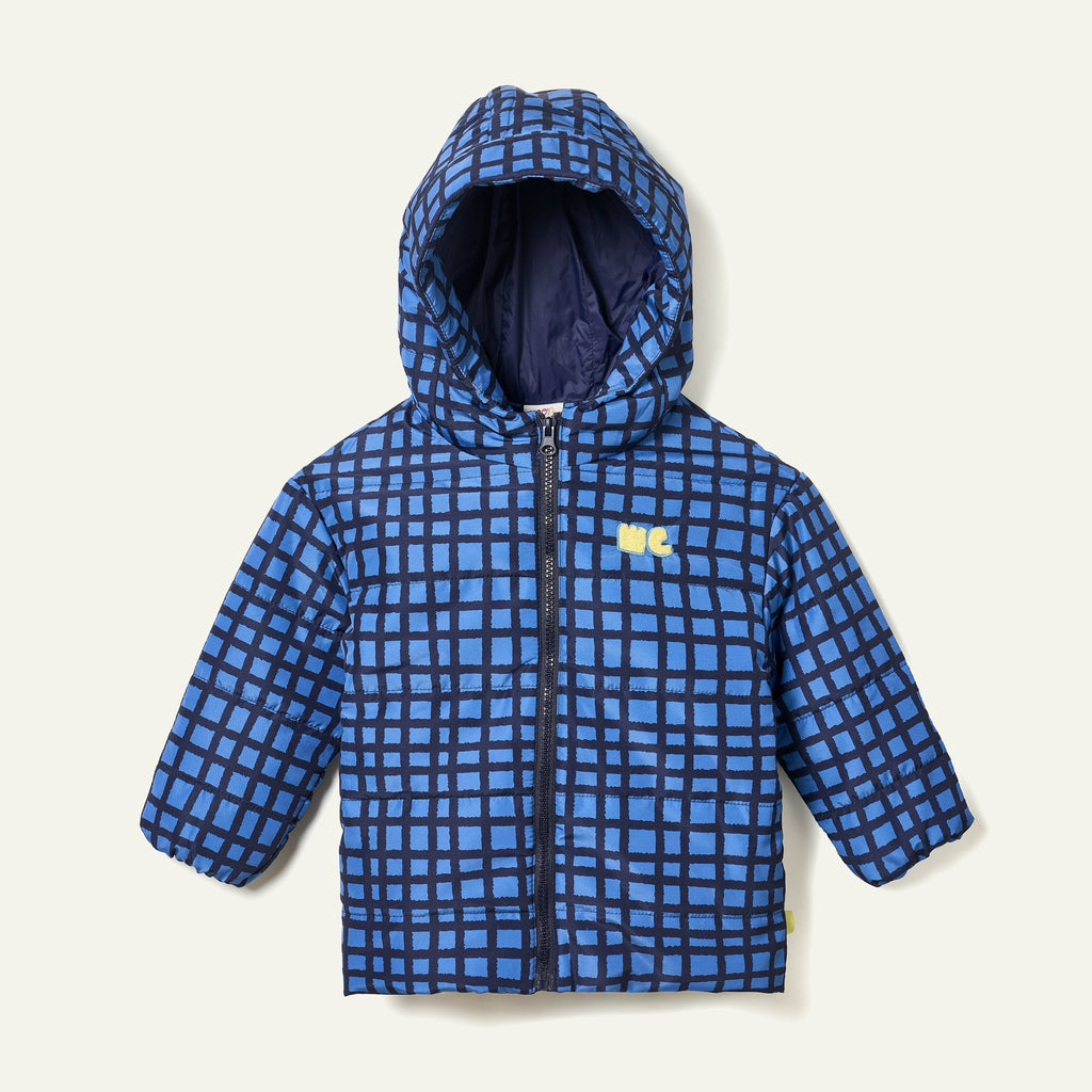 Mon Coeur Blue Grid Puffer | Playroom Avenue