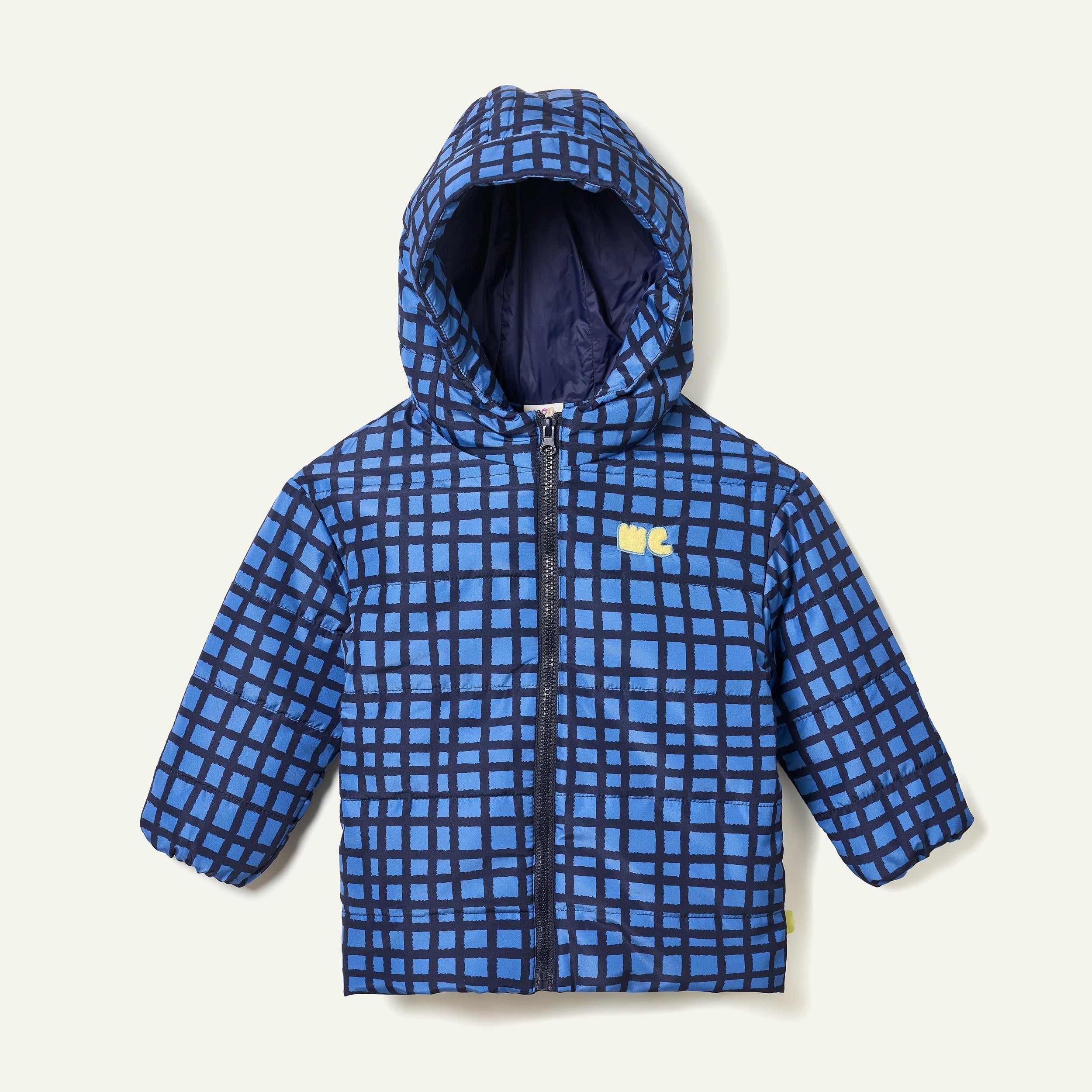 Mon Coeur Blue Grid Puffer | Playroom Avenue