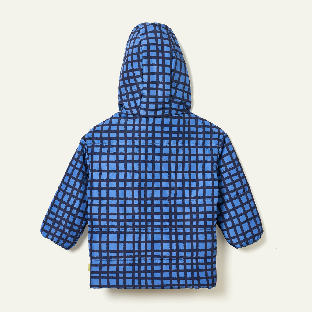 Mon Coeur Blue Grid Puffer | Playroom Avenue