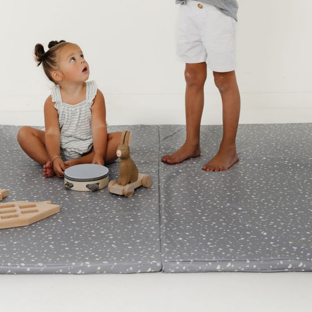 Toki Kids Terrazzo Slate Vegan Leather Mat | Playroom Avenue
