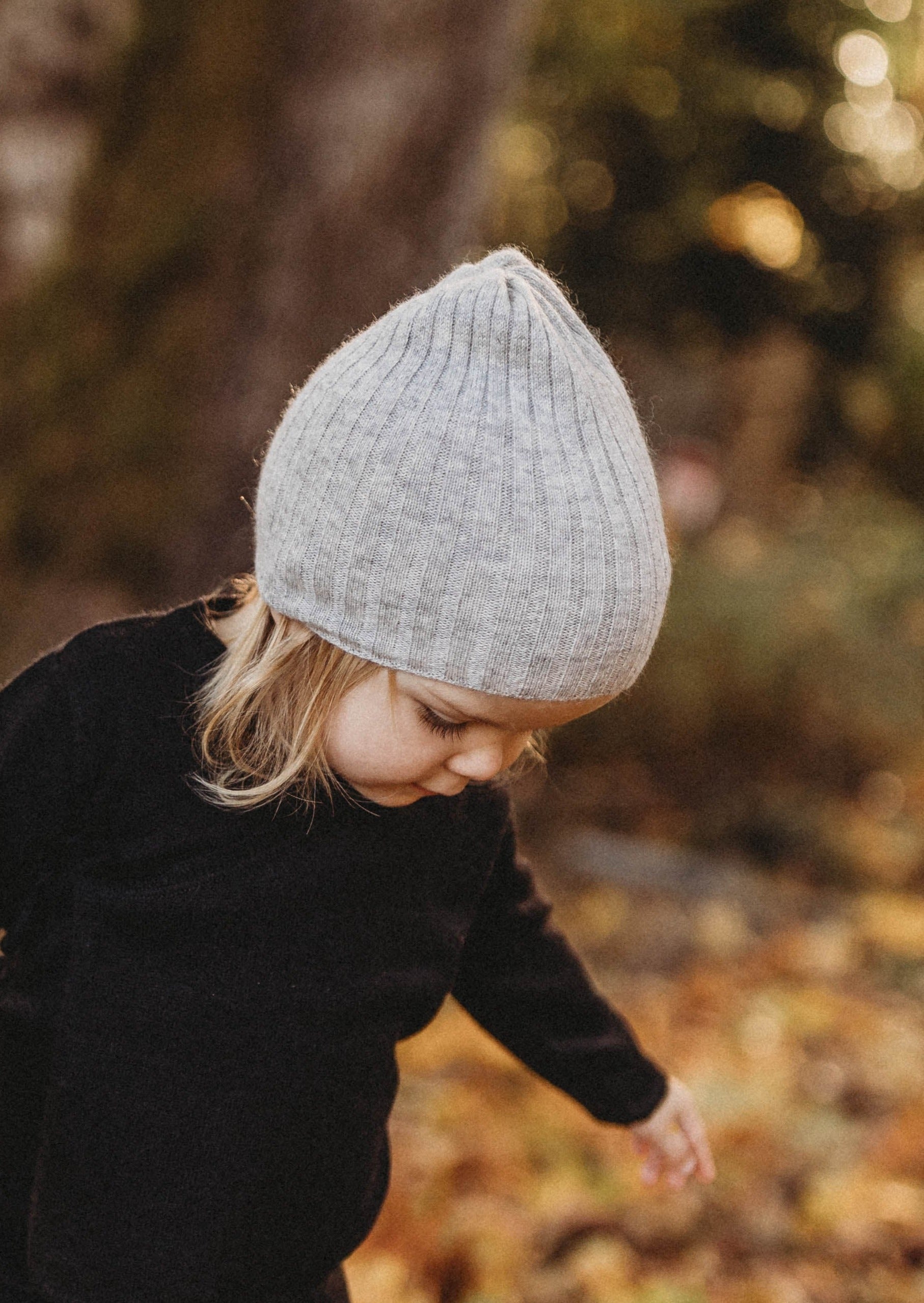 La Petit Lapin Cashmere Rib Beanie | Grey Merle | Playroom Avenue