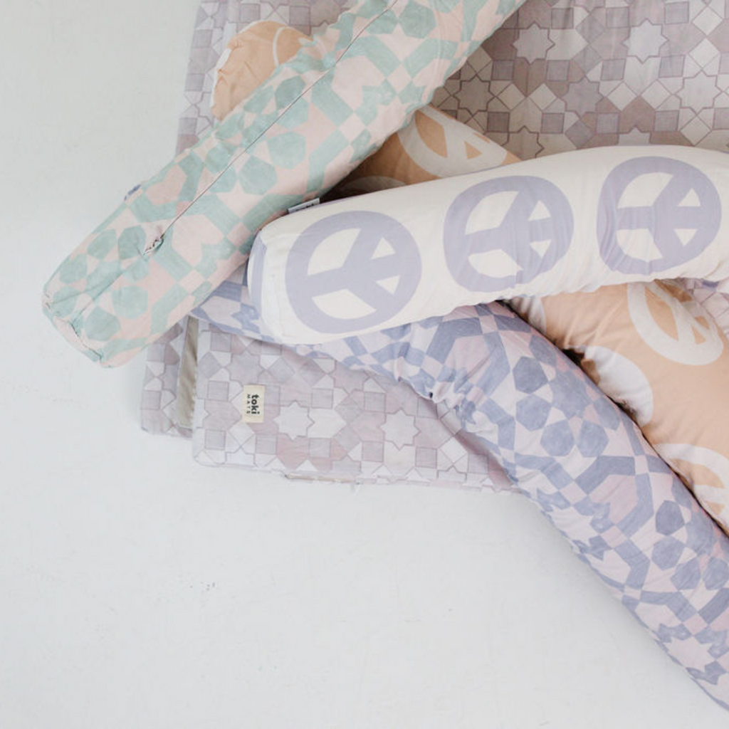 Toki Kids Cream Peace Sign Support Pillow | Playroom Avenue