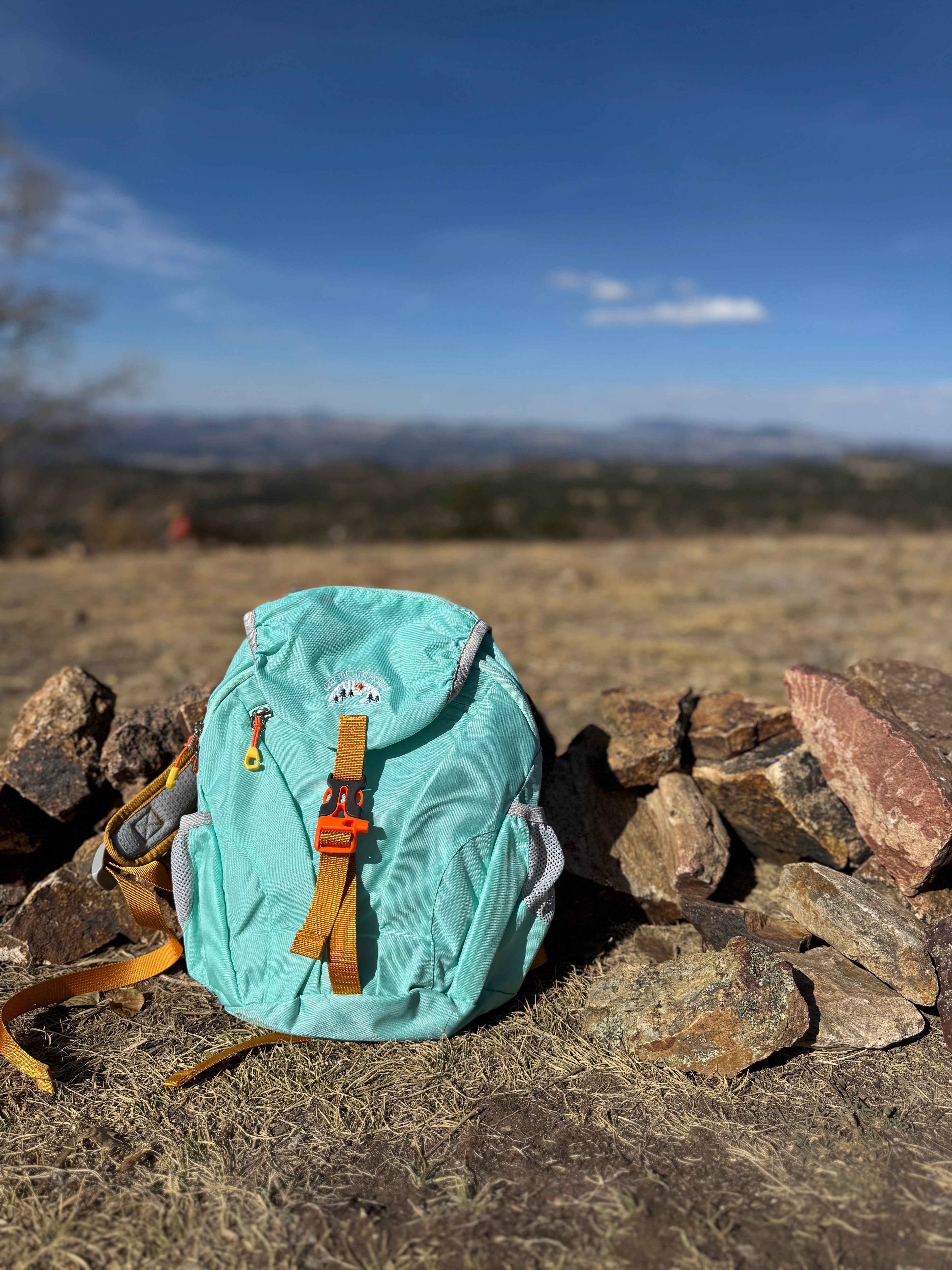 Keep the Littles Wild Kid’s (Ages 2 to 7) light blue Hiking Pack - Water Bladder System Compatible for Young Hikers | Playroom Avenue