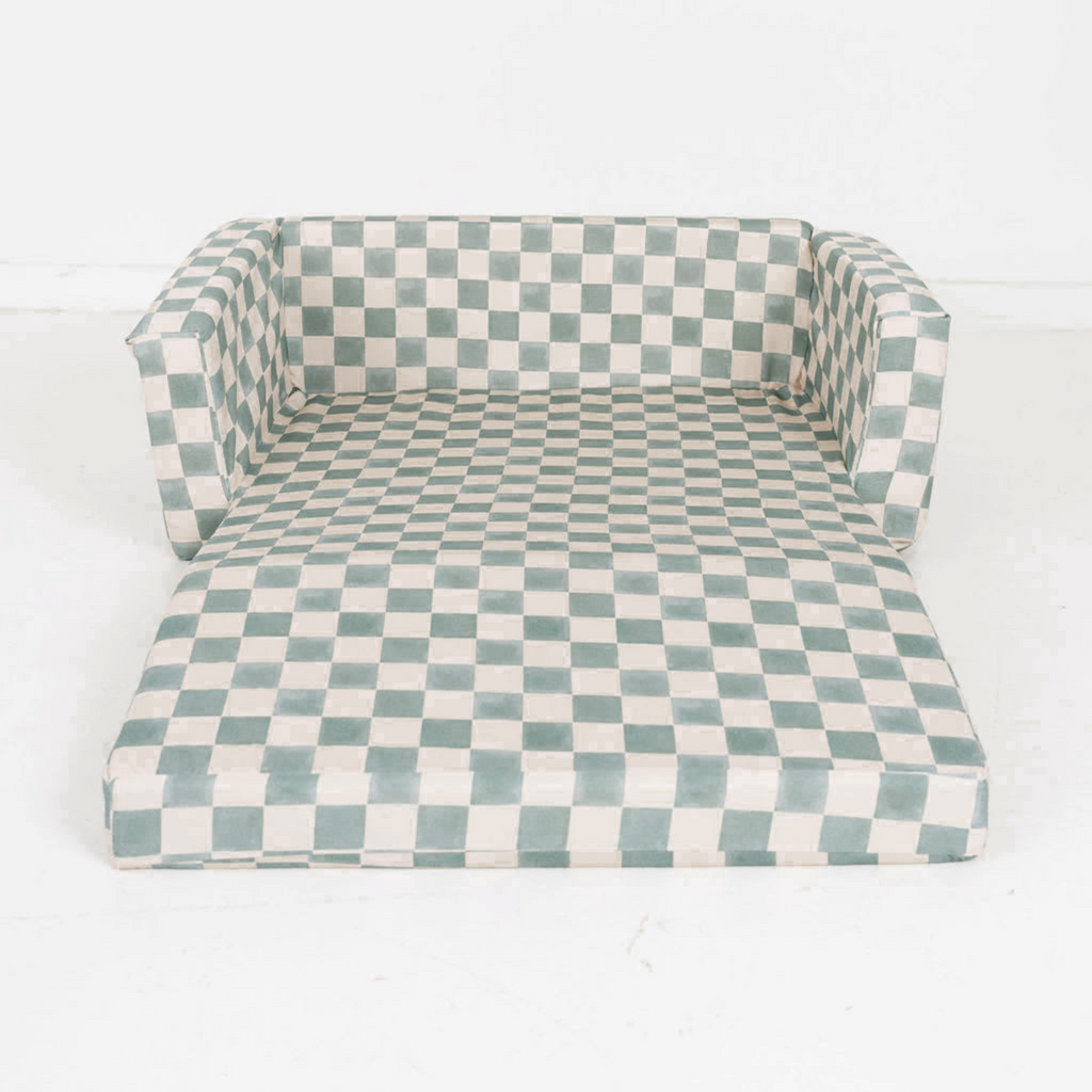 Toki Kids Checker Matcha Play Couch | Playroom Avenue