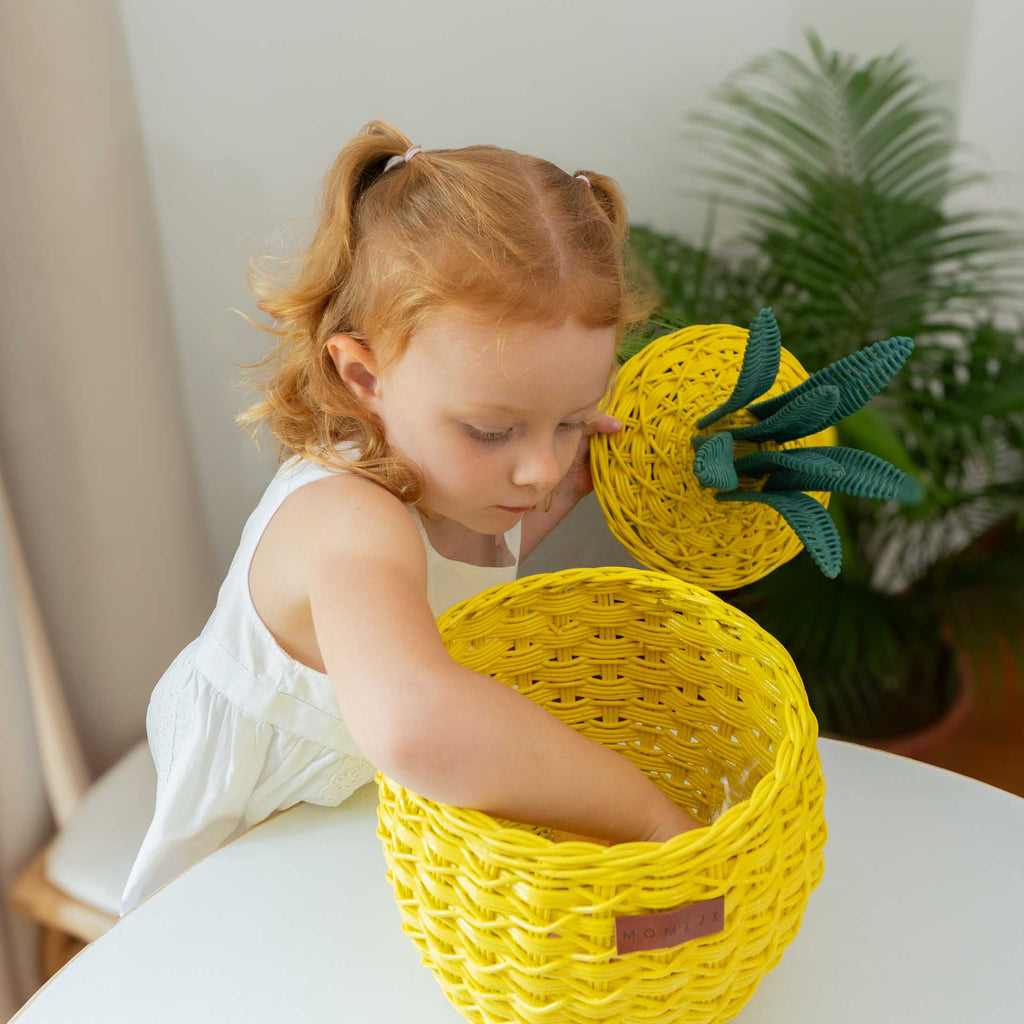 Momiji Pineapple Storage Basket Small - Yellow | Playroom Avenue