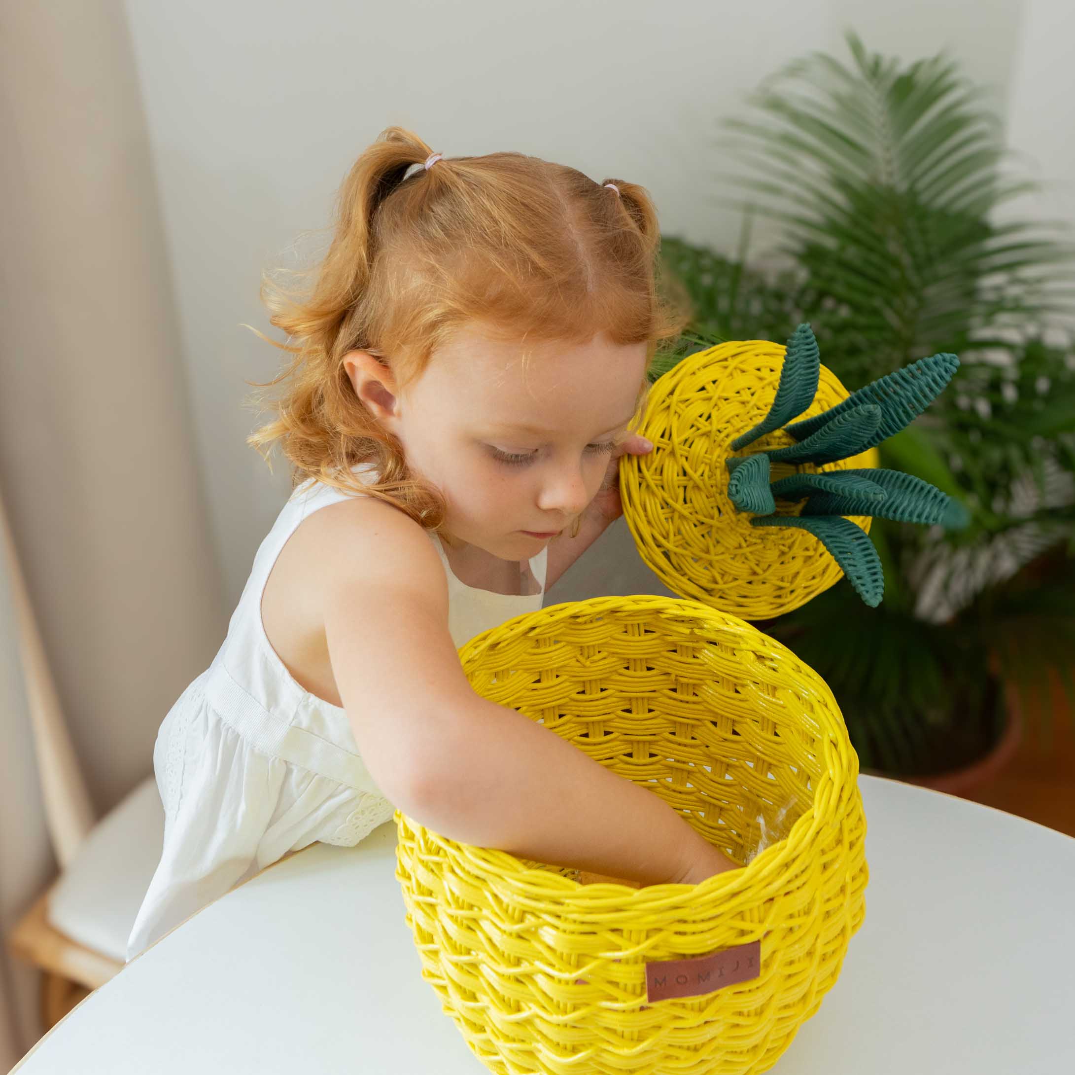 Momiji Pineapple Storage Basket Small - Yellow | Playroom Avenue