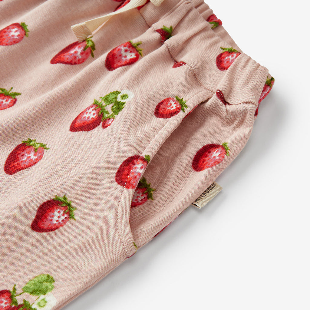 Milkbarn Strawberry Organic Cotton Jogger Pants | Playroom Avenue