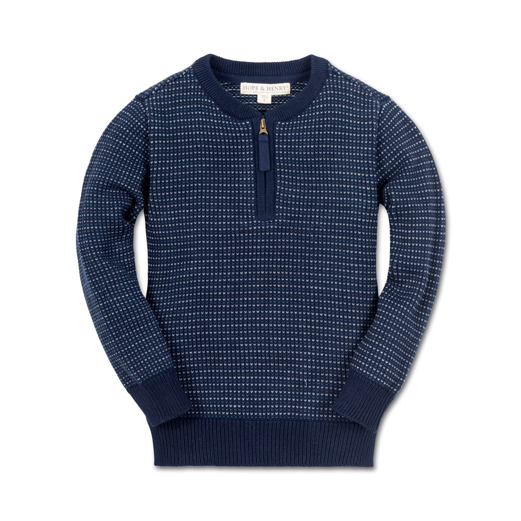 Hope & Henry Sweater Henley with Zipper | Playroom Avenue