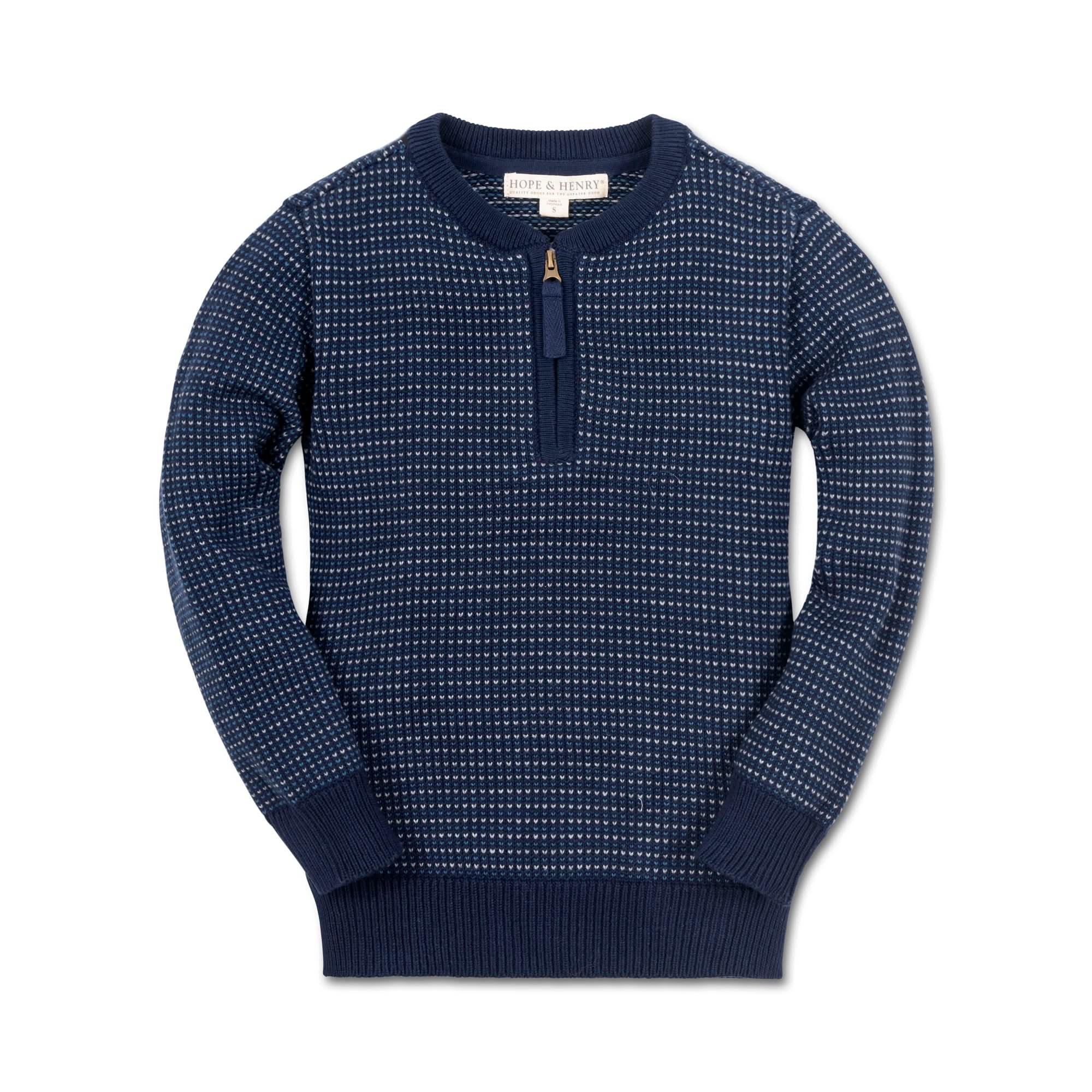Hope & Henry Sweater Henley with Zipper | Playroom Avenue
