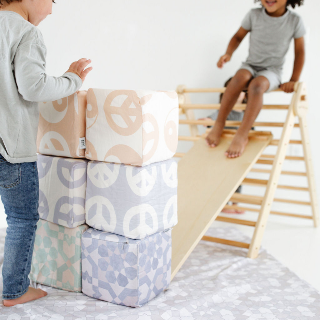 Toki Kids Lavender Peace Sign Play Cube | Playroom Avenue
