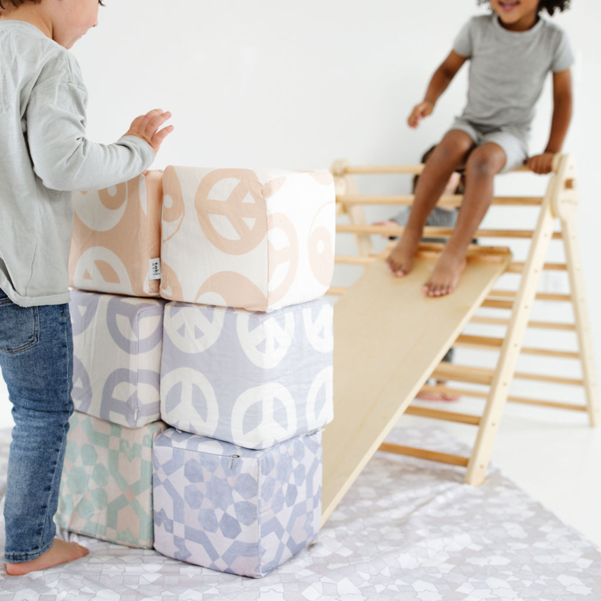 Toki Kids Lavender Peace Sign Play Cube | Playroom Avenue