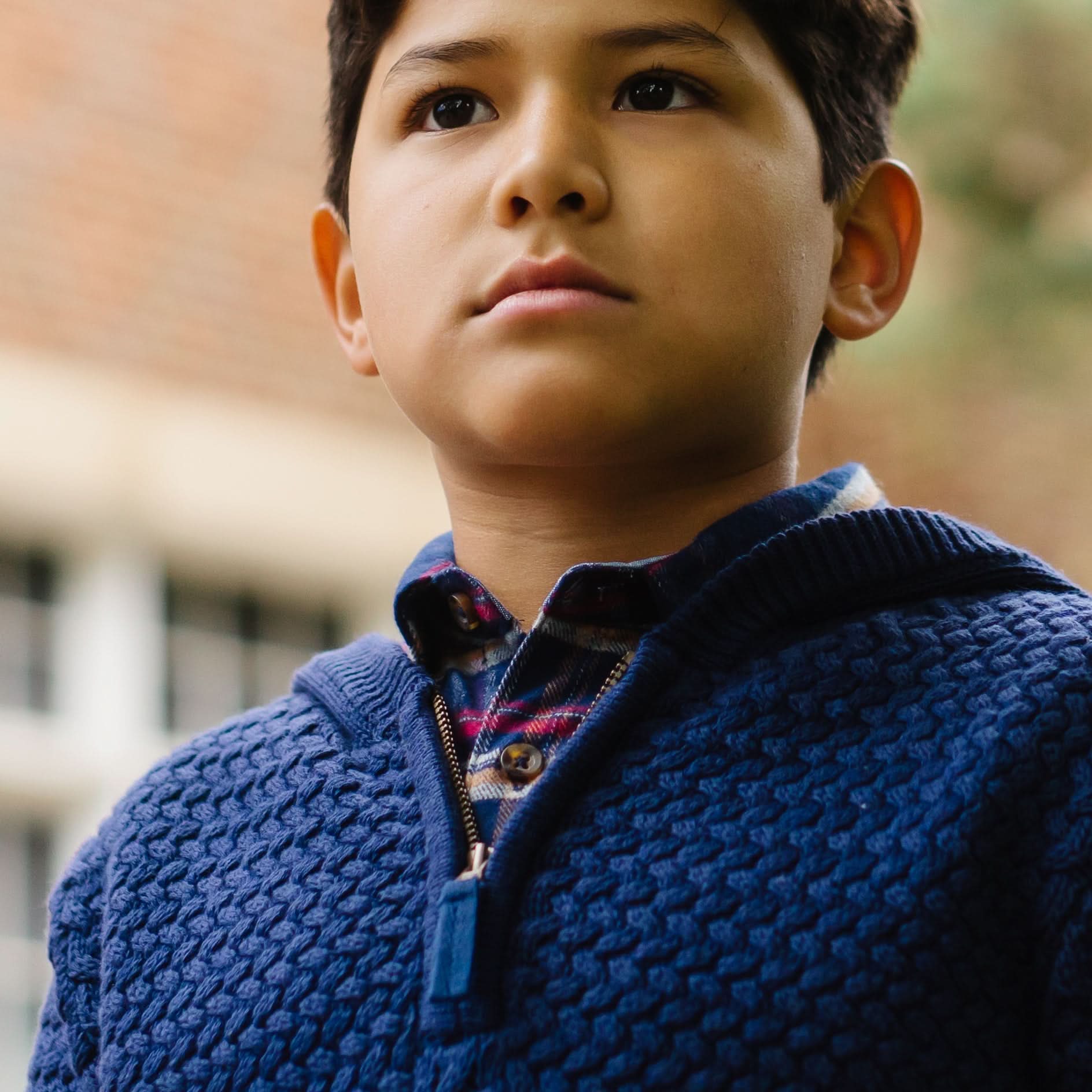 Hope & Henry Hooded Half Zip Organic Sweater | Playroom Avenue