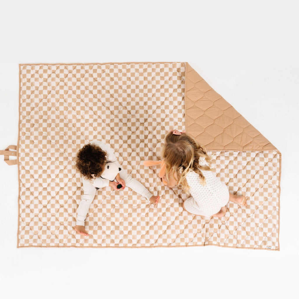 Toki Kids Checker Toffee Picnic Blanket | Playroom Avenue