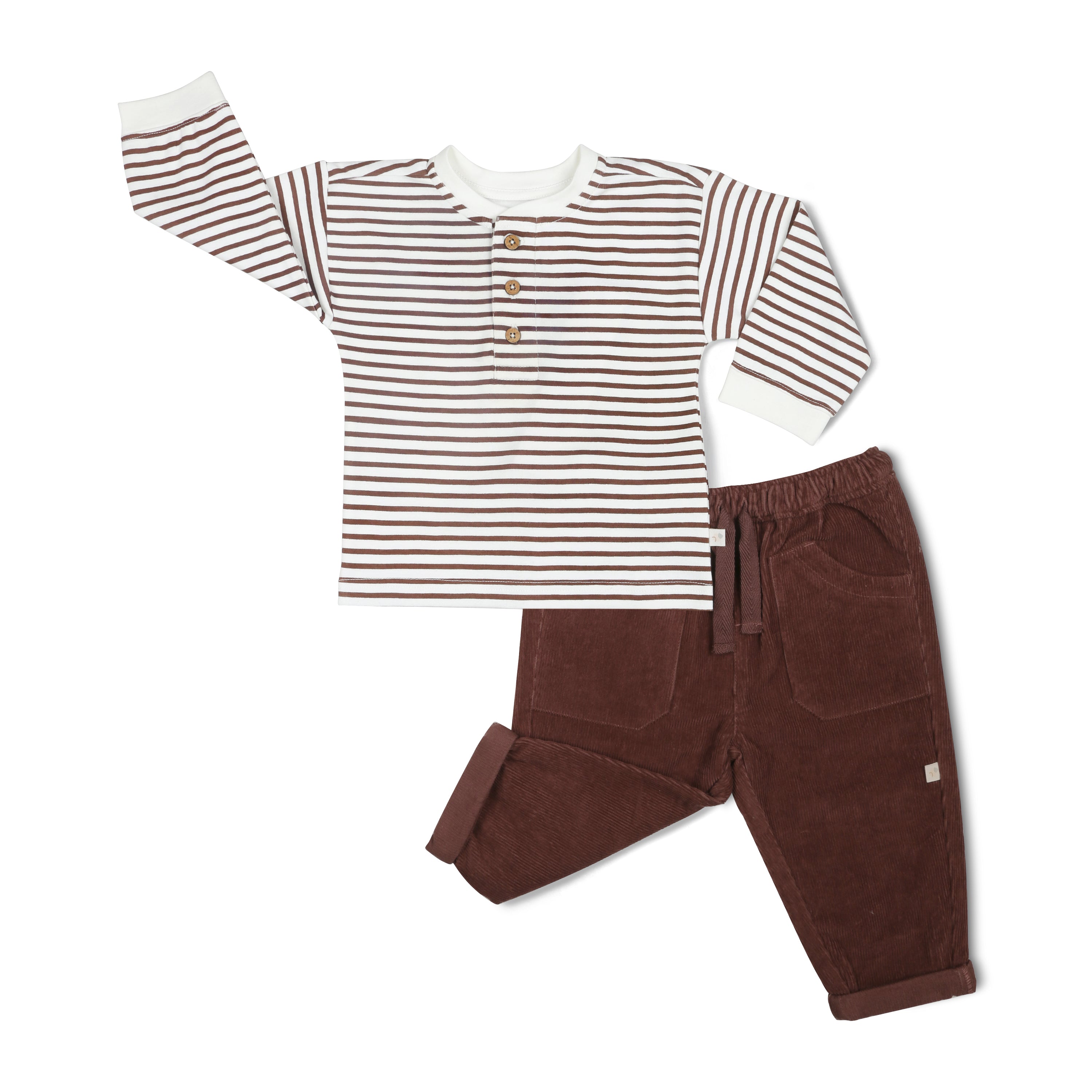 Makemake Organics Organic Tee and Corduroy Pant Set - Plum