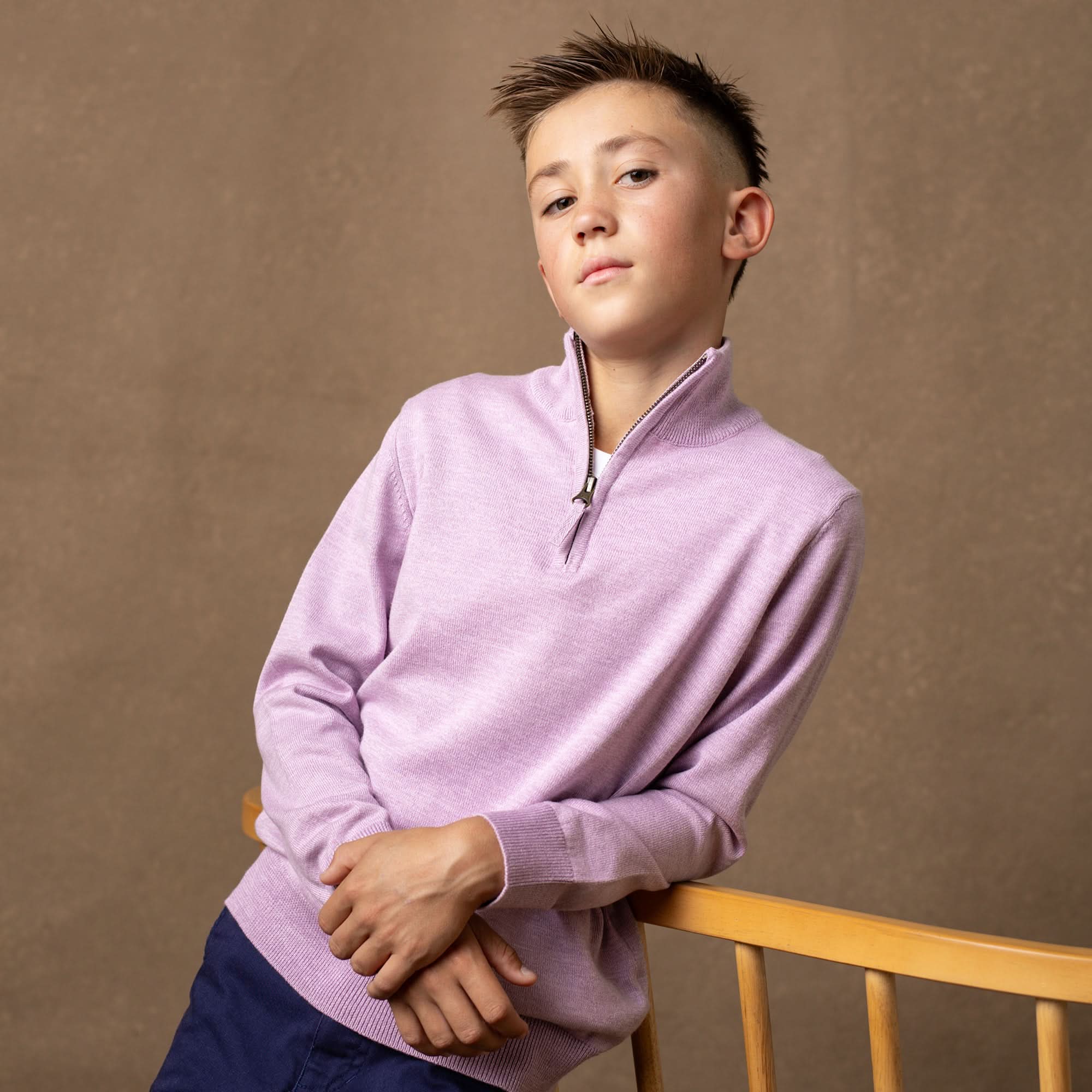 Hope & Henry Organic Fine Gauge Half Zip Sweater | Playroom Avenue