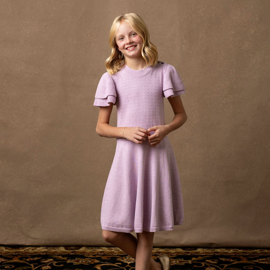 Hope & Henry Organic Flutter Sleeve Sweater Dress | Playroom Avenue