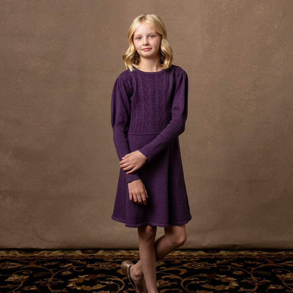Hope & Henry Organic Cable Bodice Sweater Dress | Playroom Avenue