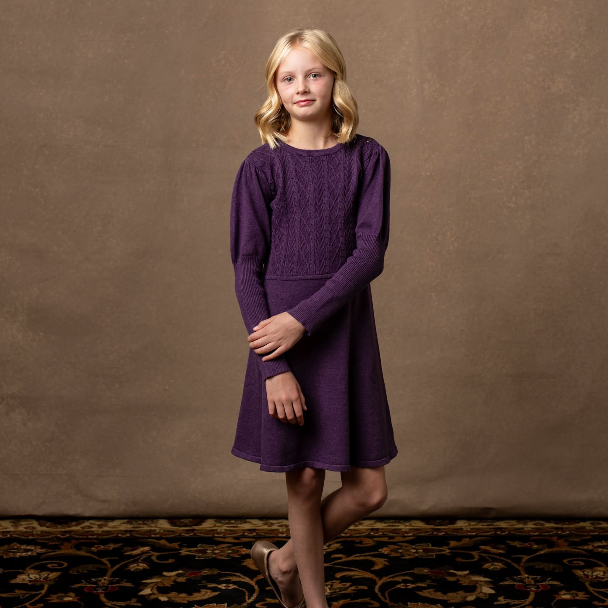 Hope & Henry Organic Cable Bodice Sweater Dress | Playroom Avenue