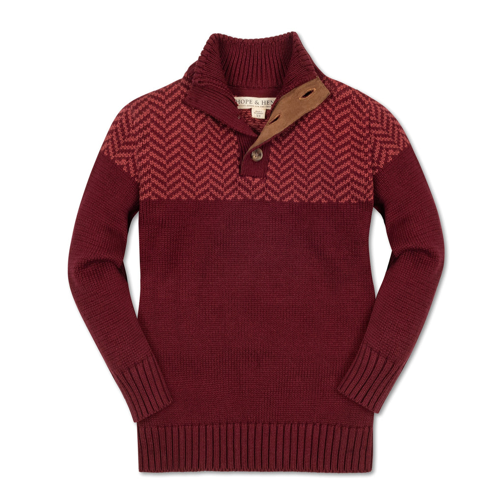 Hope & Henry Organic Intarsia Yoke Mock Neck Sweater | Playroom Avenue