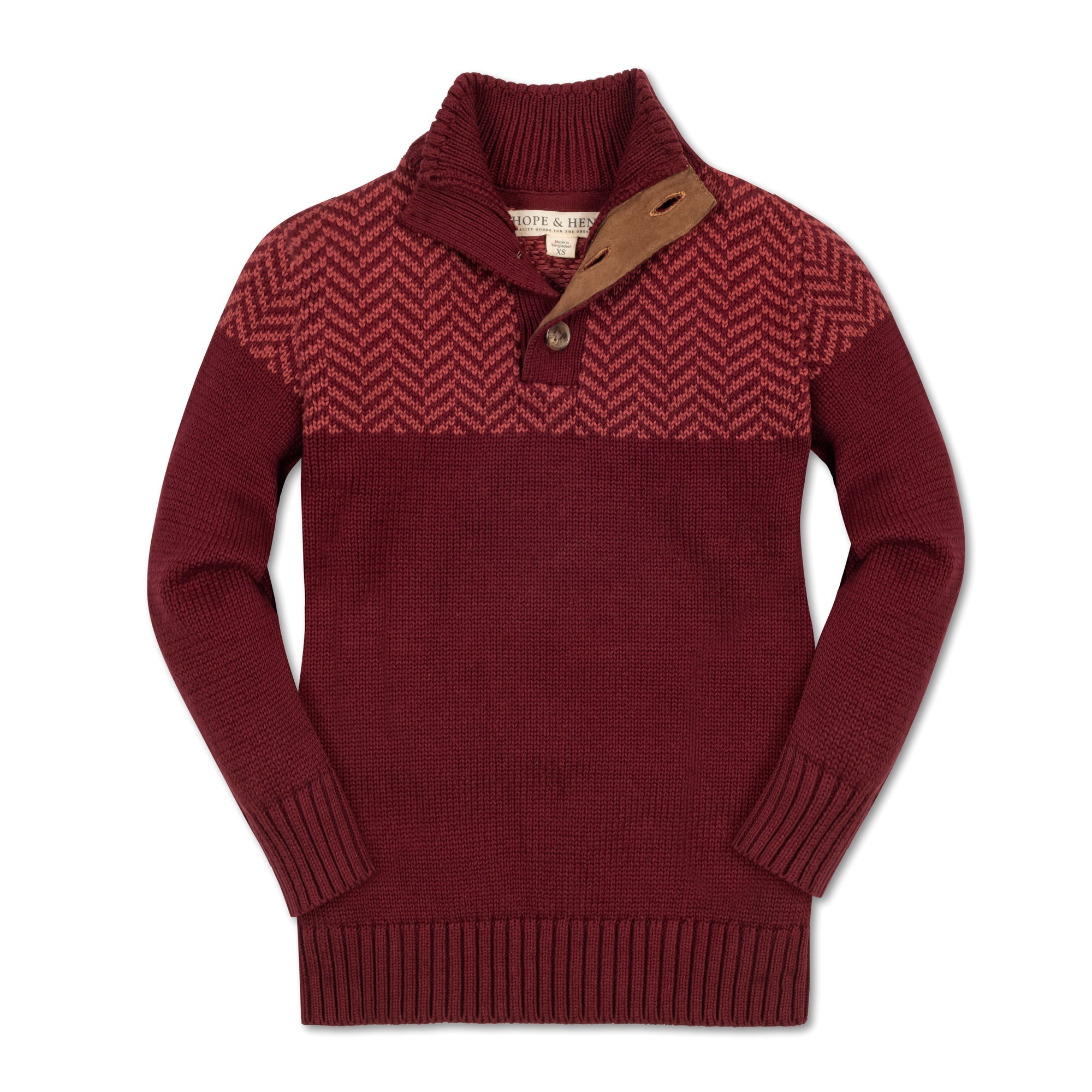 Hope & Henry Organic Intarsia Yoke Mock Neck Sweater | Playroom Avenue