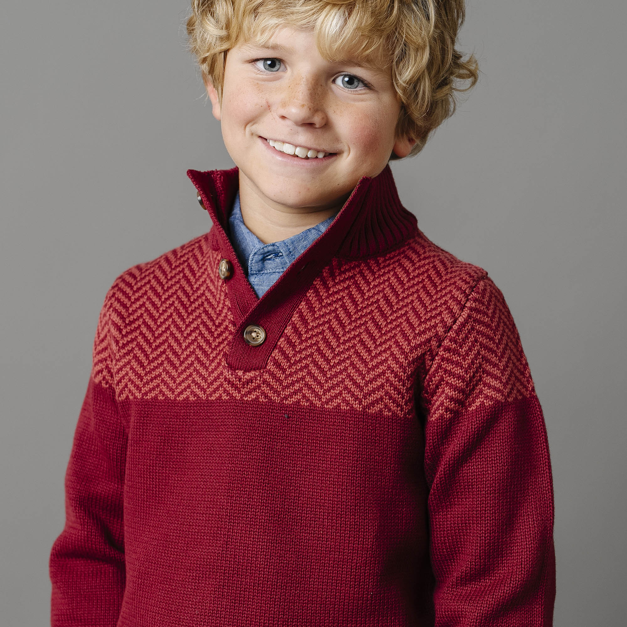 Hope & Henry Organic Intarsia Yoke Mock Neck Sweater | Playroom Avenue