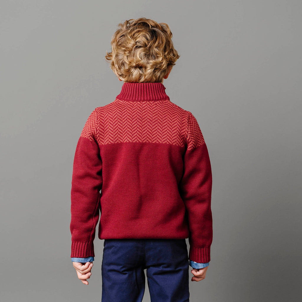 Hope & Henry Organic Intarsia Yoke Mock Neck Sweater | Playroom Avenue