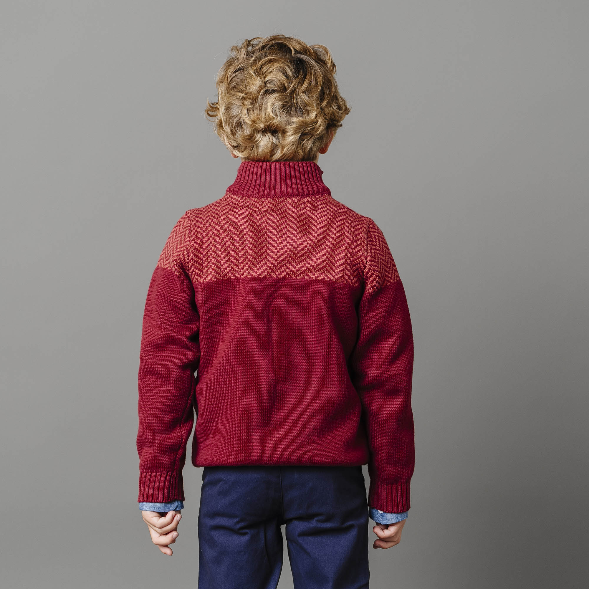 Hope & Henry Organic Intarsia Yoke Mock Neck Sweater | Playroom Avenue
