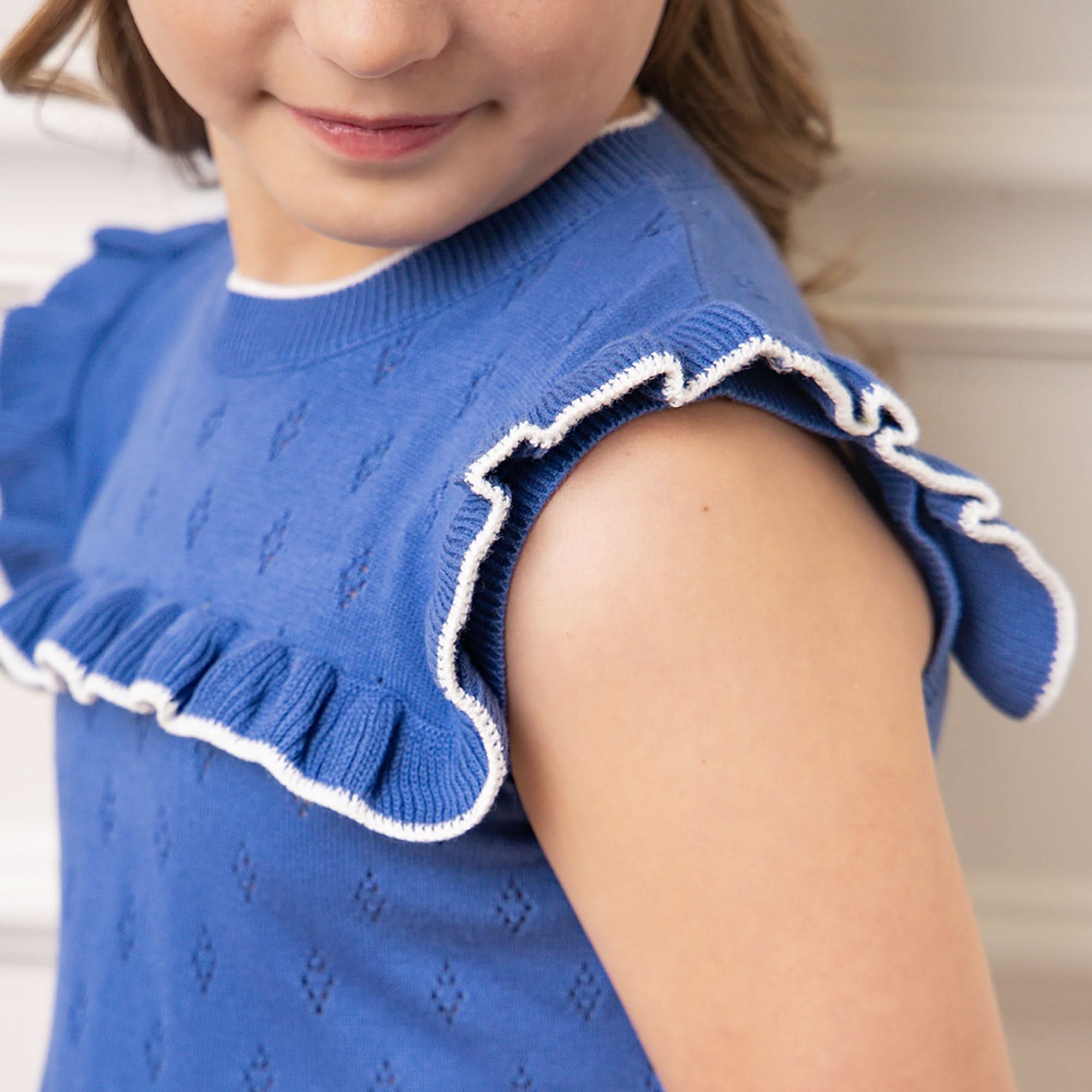 Hope & Henry Ruffle Yoke Organic Sweater Dress | Playroom Avenue