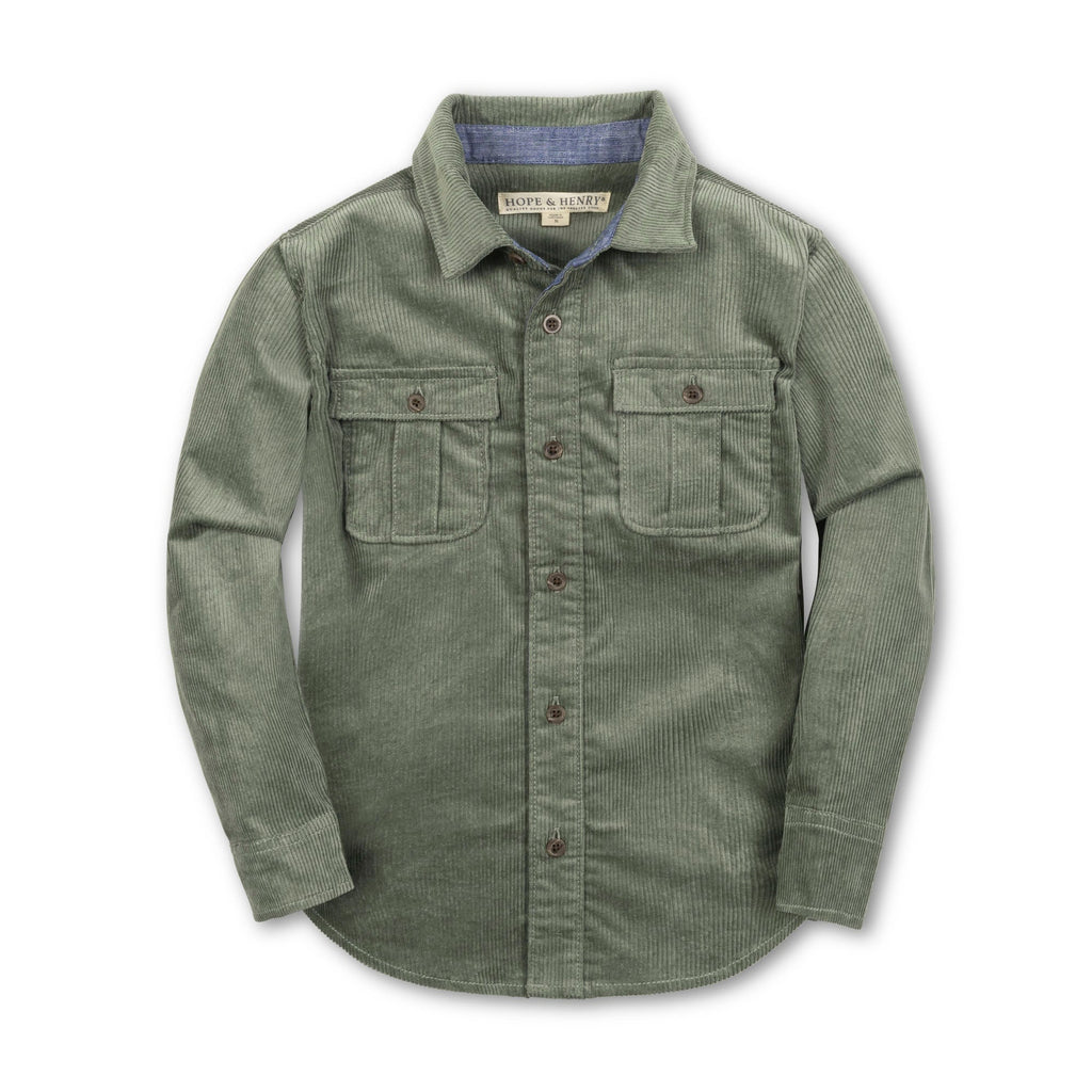 Hope & Henry Organic Corduroy Flap Pocket Shirt | Playroom Avenue