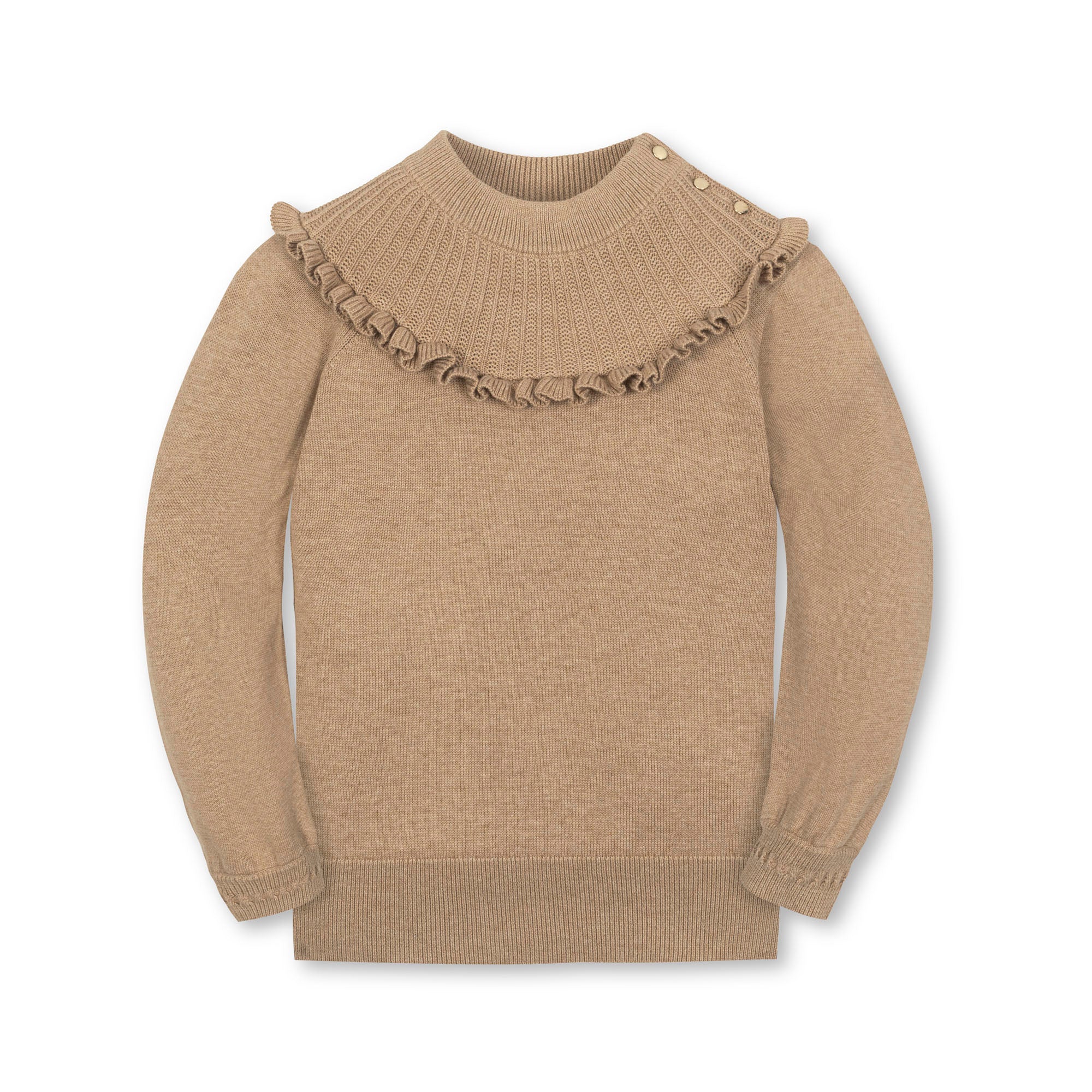 Hope & Henry Organic Mock Neck Ruffle Sweater | Playroom Avenue