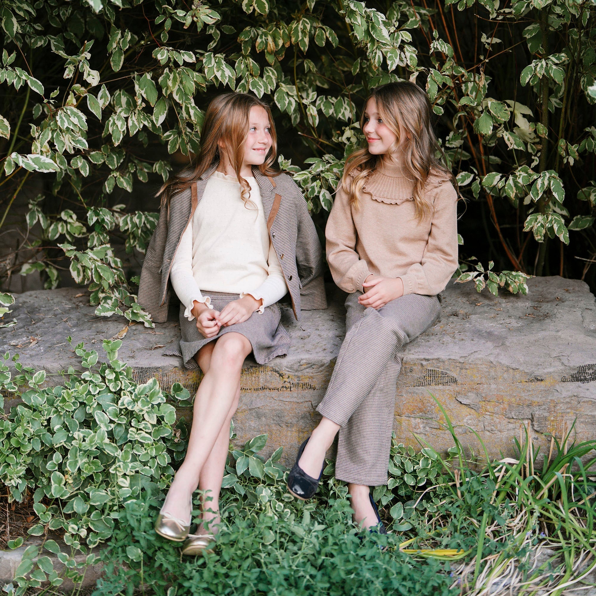 Hope & Henry Organic Mock Neck Ruffle Sweater | Playroom Avenue