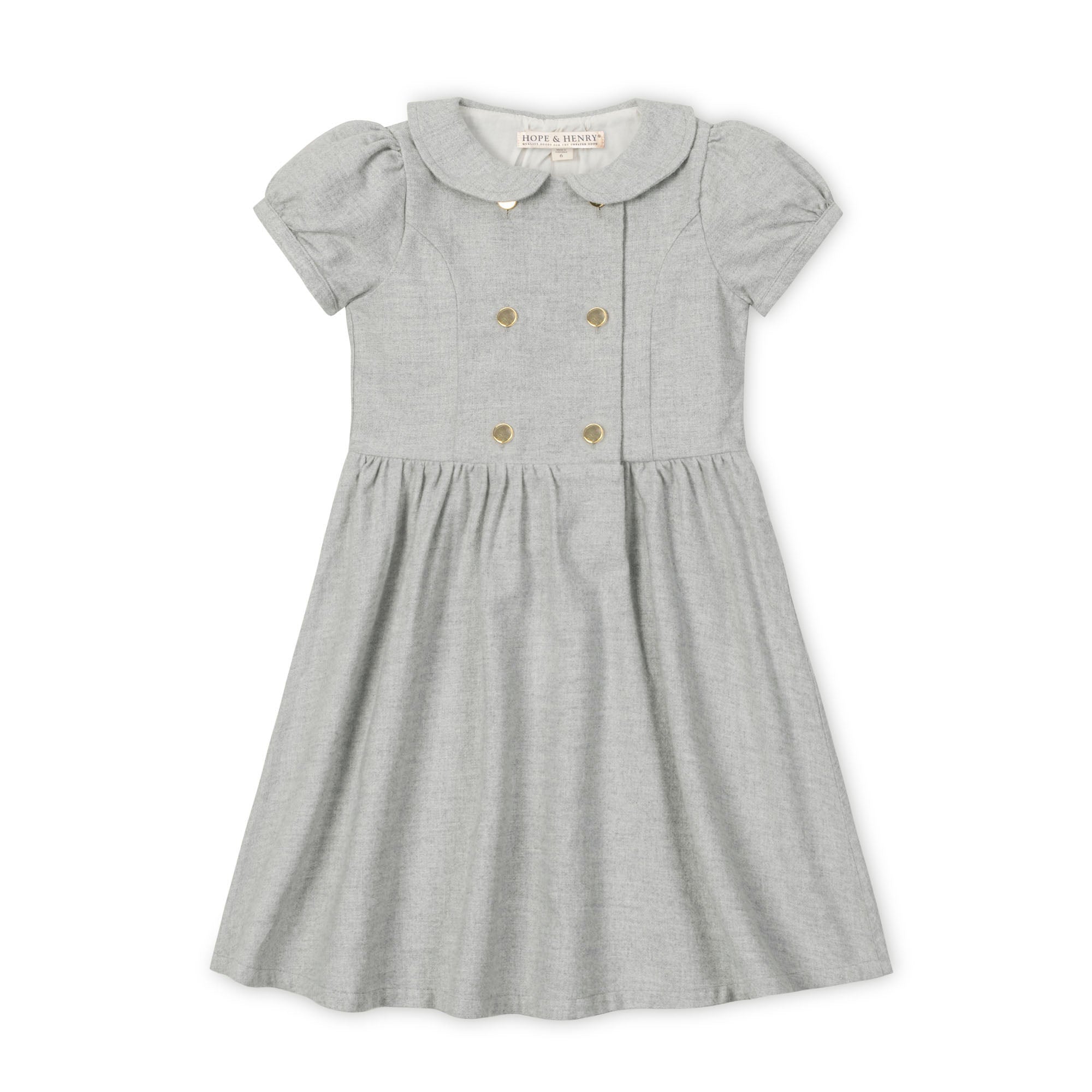 Hope & Henry Organic Double Breasted Flannel Dress | Playroom Avenue