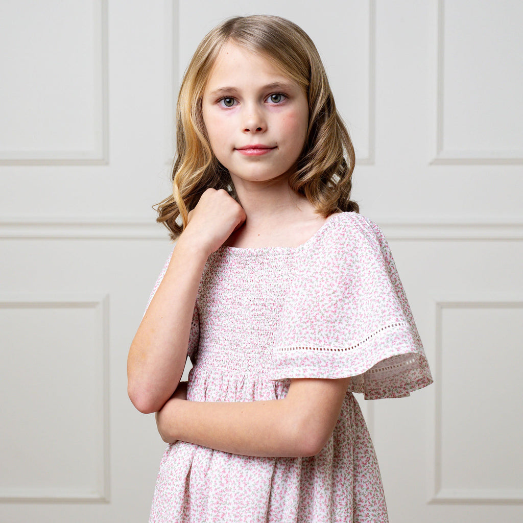 Hope & Henry Organic Smocked Bell Sleeve Dress | Playroom Avenue