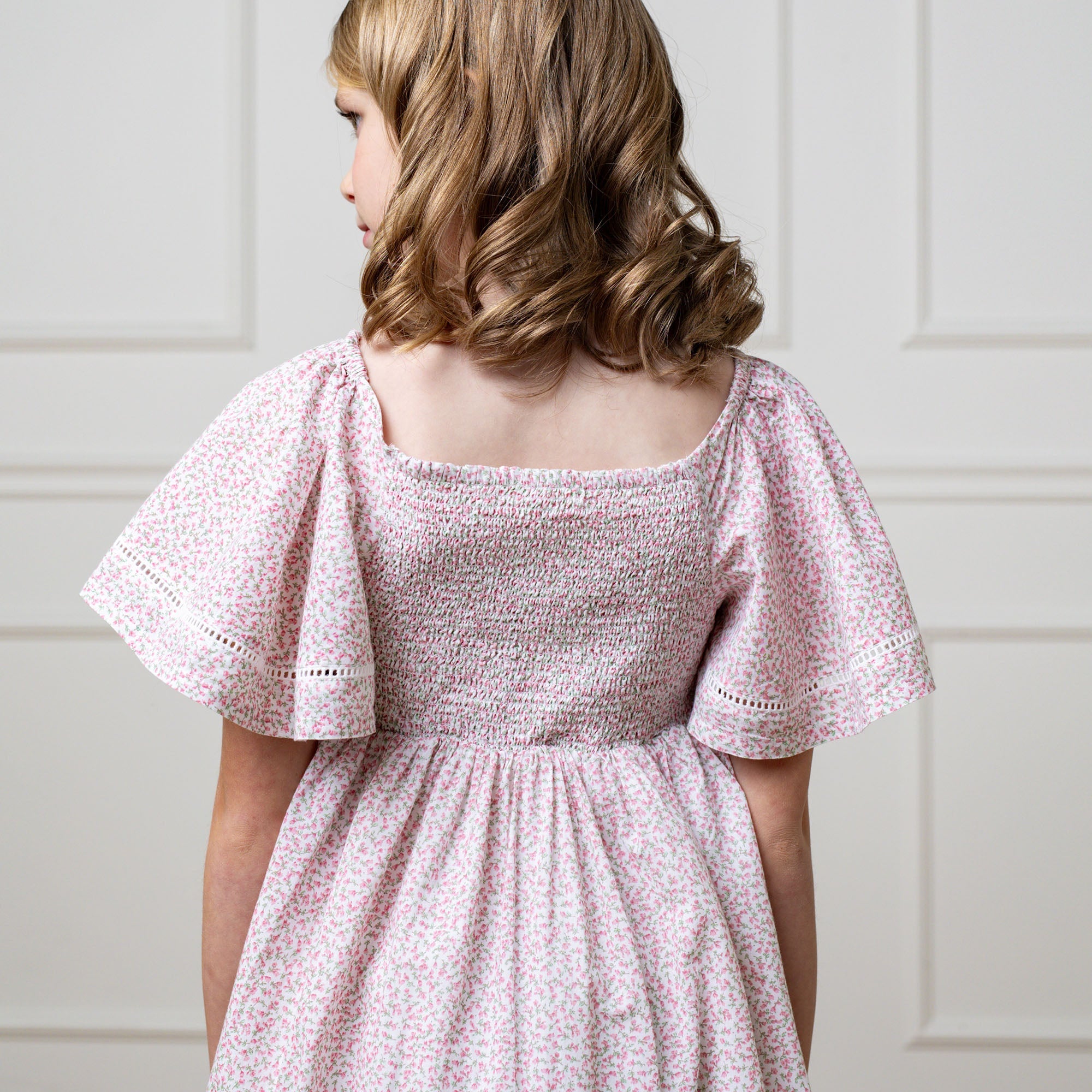 Hope & Henry Organic Smocked Bell Sleeve Dress | Playroom Avenue