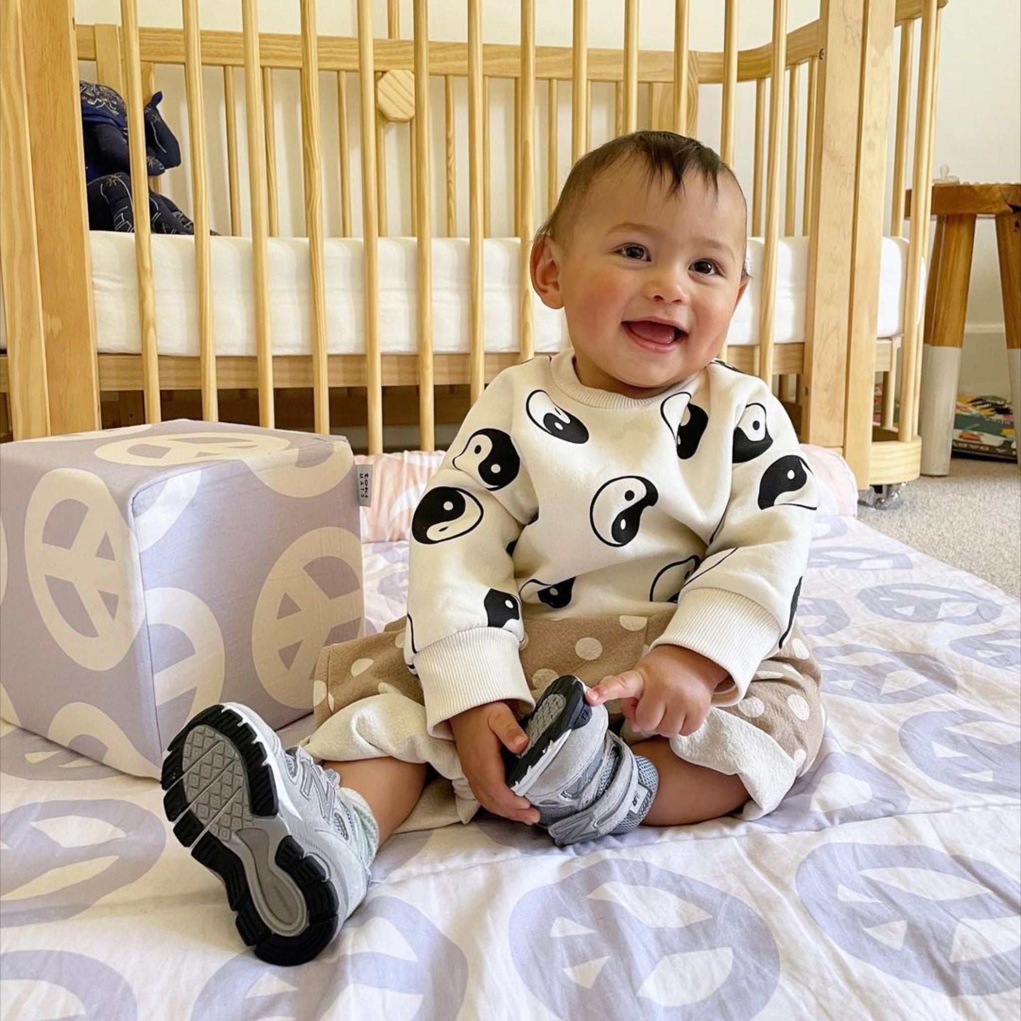 Toki Kids Lavender Peace Sign Play Cube | Playroom Avenue