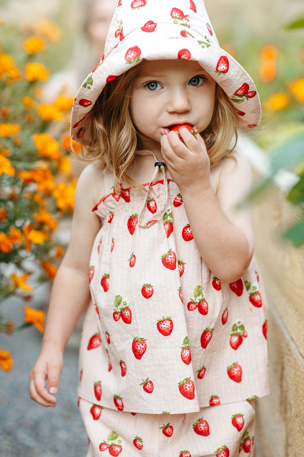Milkbarn Strawberry Wide Brim Sun Bonnet | Playroom Avenue