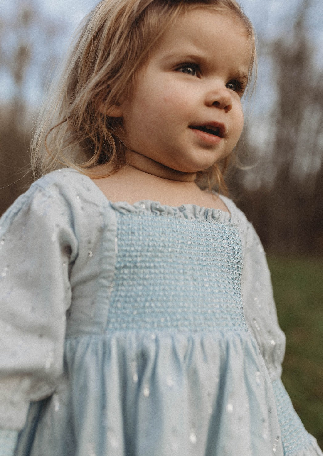 La Petit Lapin Harlow | Cotton Sparkle Dress | Baby Blue | Playroom Avenue